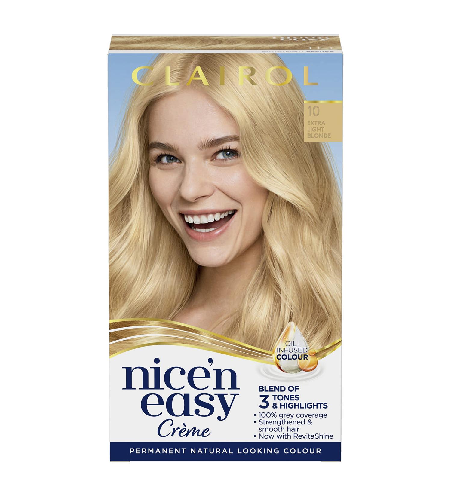 Clairol Nice'n Easy Cr me Oil Infused Hair Dye in 10 Extra Light Blonde - 1 Count - Buy Online on GoSupps.com