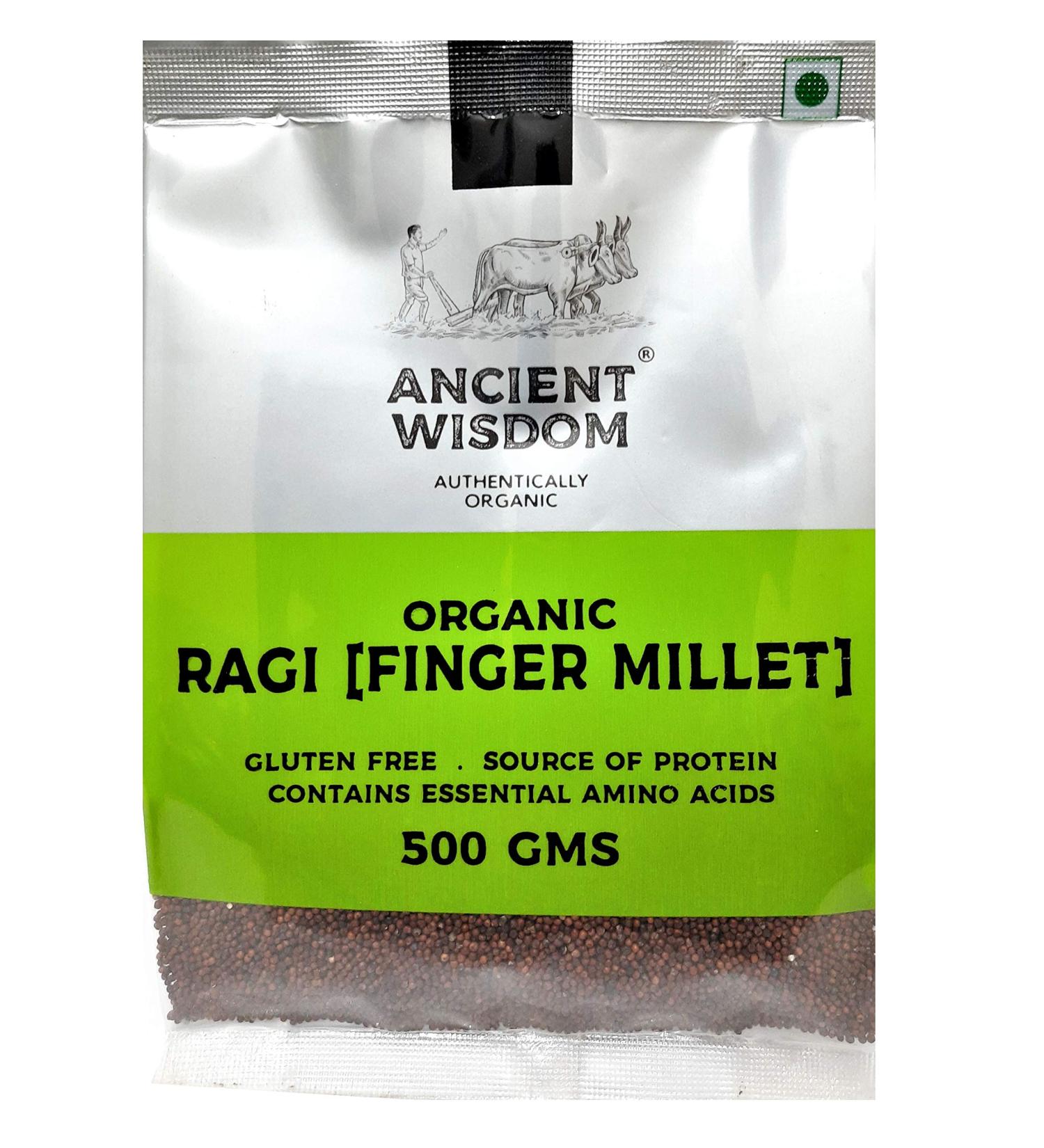 Organic Ragi Grain (Finger Millet) 500g (17.63 Oz) - Ancient Wisdom - Buy Online on GoSupps.com