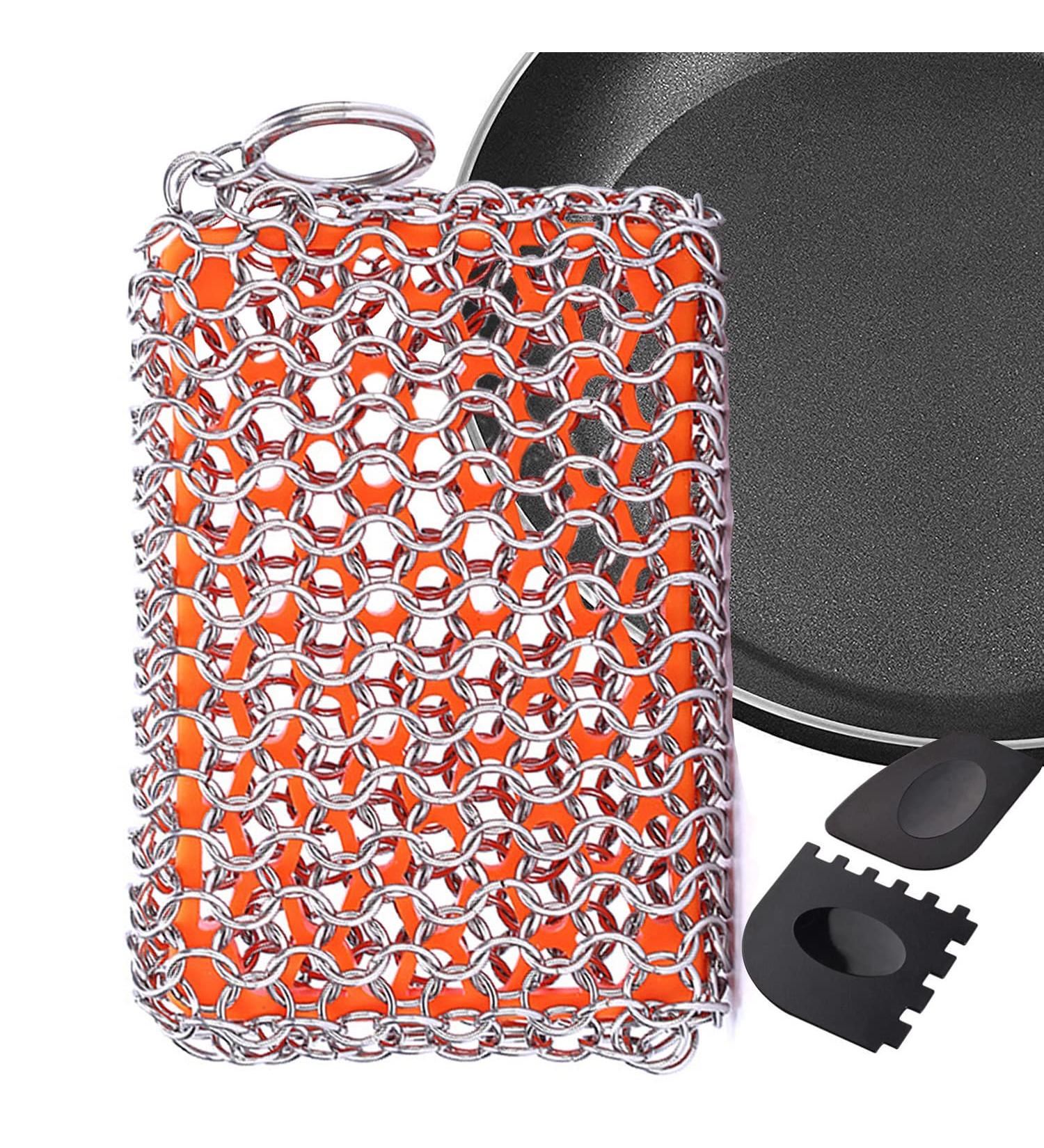 Leapbeast Cast Iron Cleaner - Ultimate Dutch Oven & Grill Pan Accessories | 11x7 cm Plastic Grill Scrap & Ring Cleaner - Buy Online on GoSupps.com