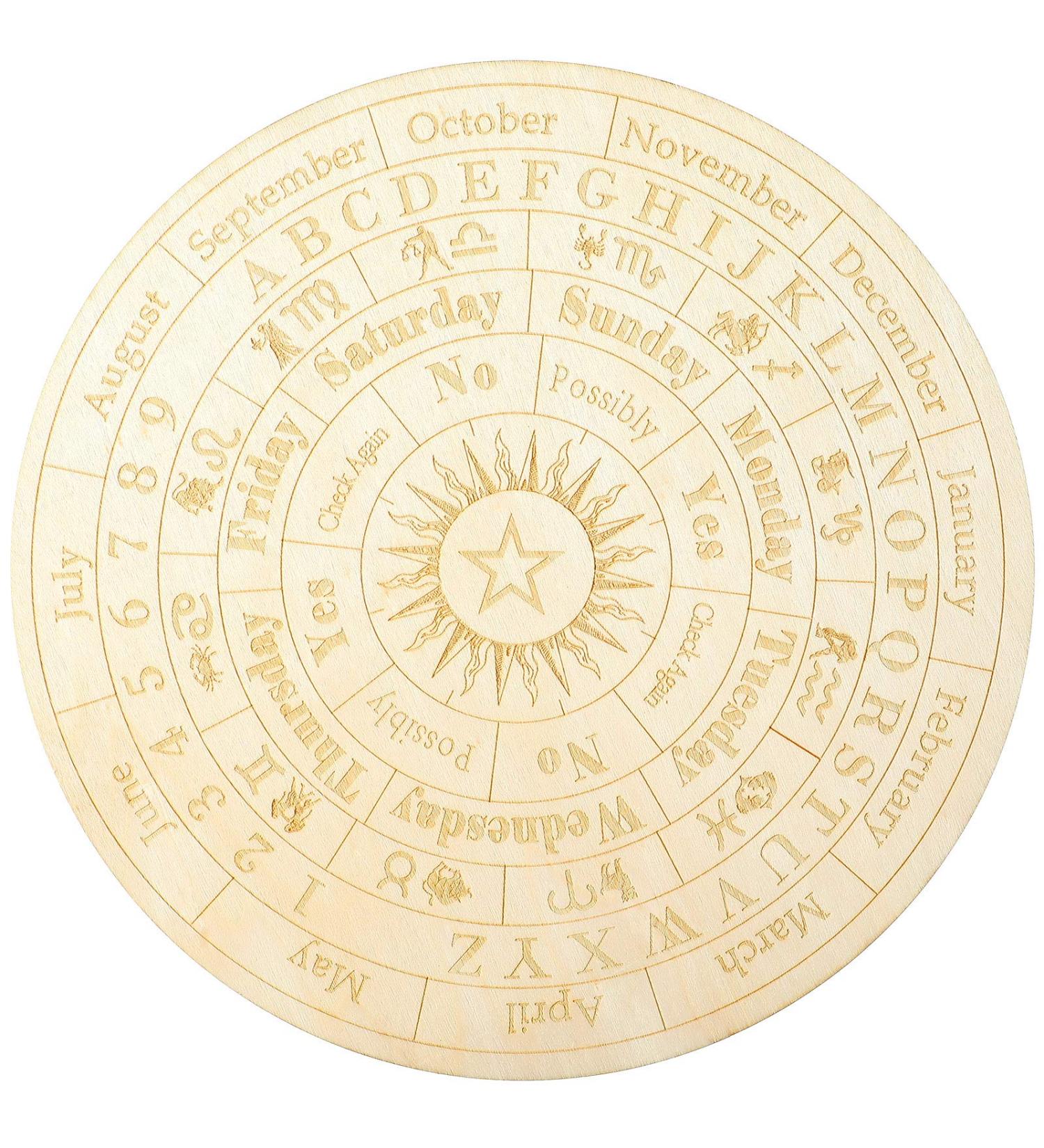 Star Pendulum Board Wooden Dowsing Board Divination Metaphysical Message Board for Witchcraft Wiccan Altar Supplies Kit Beginner Witchcraft Supply  Round Shape (5.9 Inch) 5.9 Inch (Pack of 1) - Buy Online on GoSupps.com