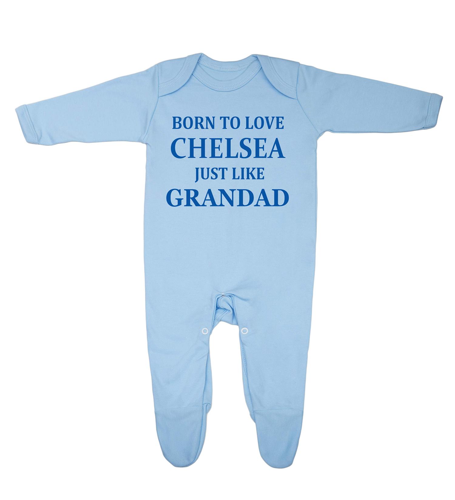 Chelsea Just Like Grandad Baby Onesie | 6-12 Months | 100% Fine Combed Cotton | UK Designed & Printed | Blue - Buy Online on GoSupps.com
