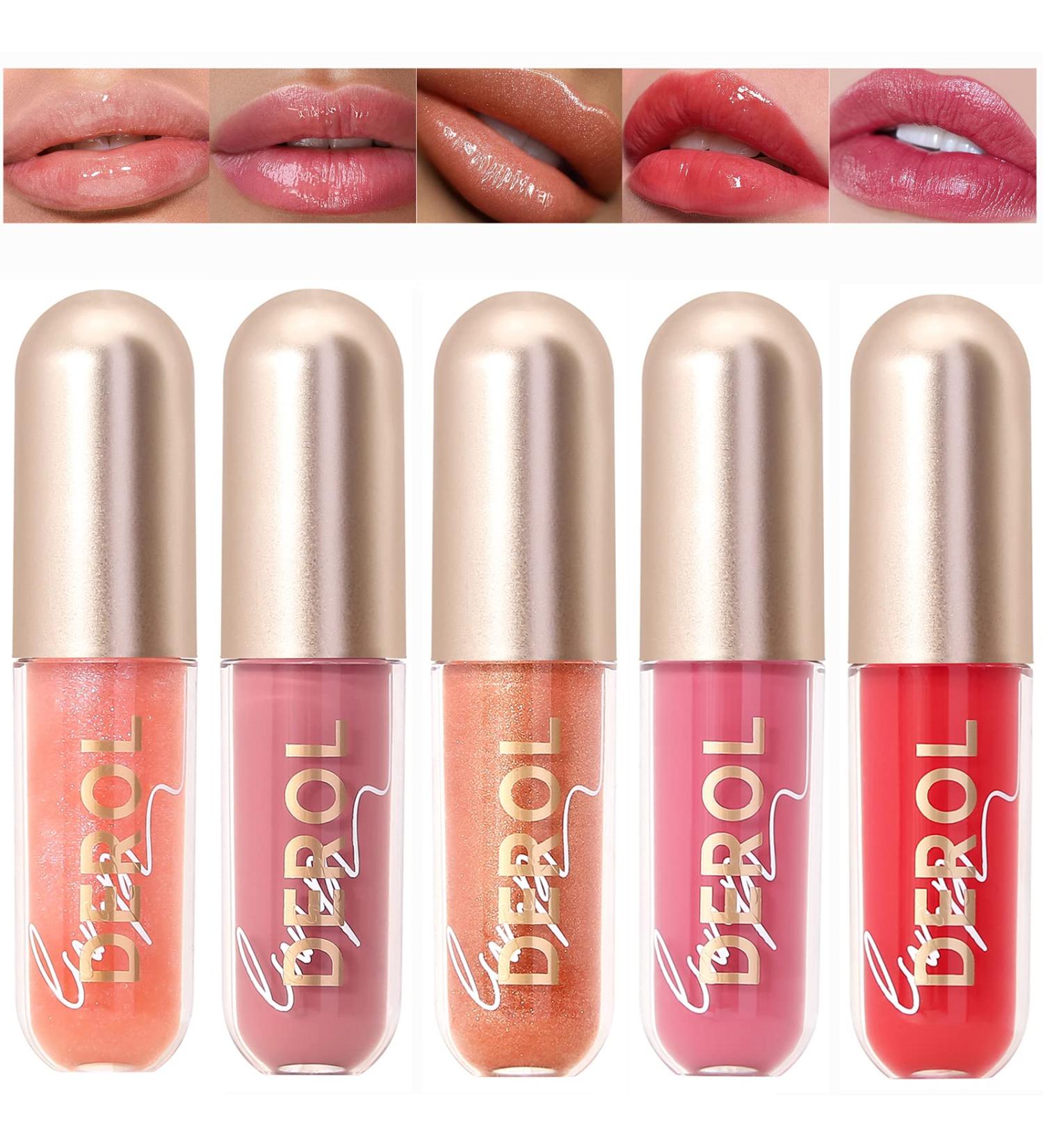 Sitovely 5 Color Plumping Lipstick Set with Lip Plumper & Plant Extracts - Moisturizing Lip Gloss, Stain & Tint for Lip Care - Buy Online on GoSupps.com