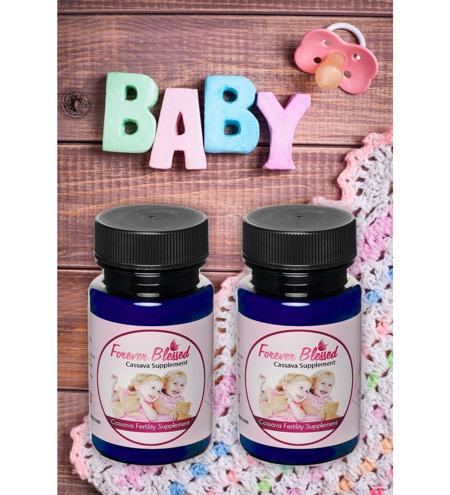 Cassava Root Fertility Supplement for Twins | Natural Pregnancy Vitamin | 2 Month Supply - Buy Online on GoSupps.com