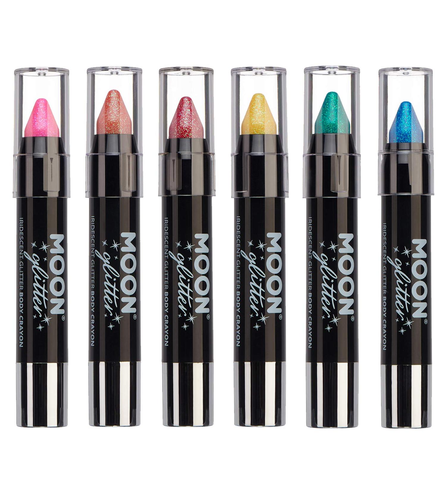 Iridescent Glitter Paint Stick Set - 6 Body Crayons for Face & Body Makeup by Moon Glitter | International Shipping Available - Buy Online on GoSupps.com