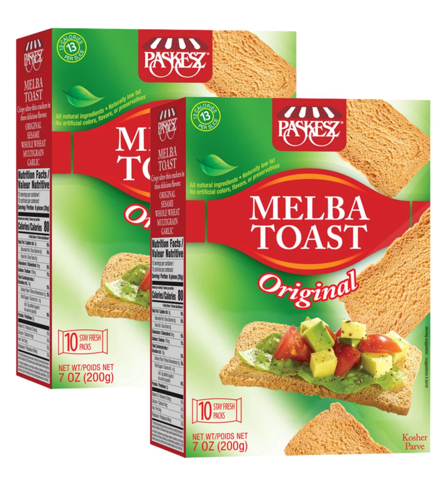 Snacktery Original Melba Toast Crackers - All Natural Thin & Crispy Flatbread Crackers - 7 Oz (Pack of 2) - Buy Online on GoSupps.com