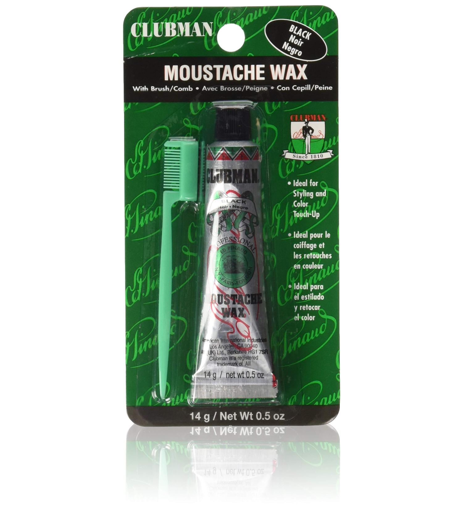 Clubman Moustache Wax Black 0.50 oz (Pack of 5) 0.5 Ounce