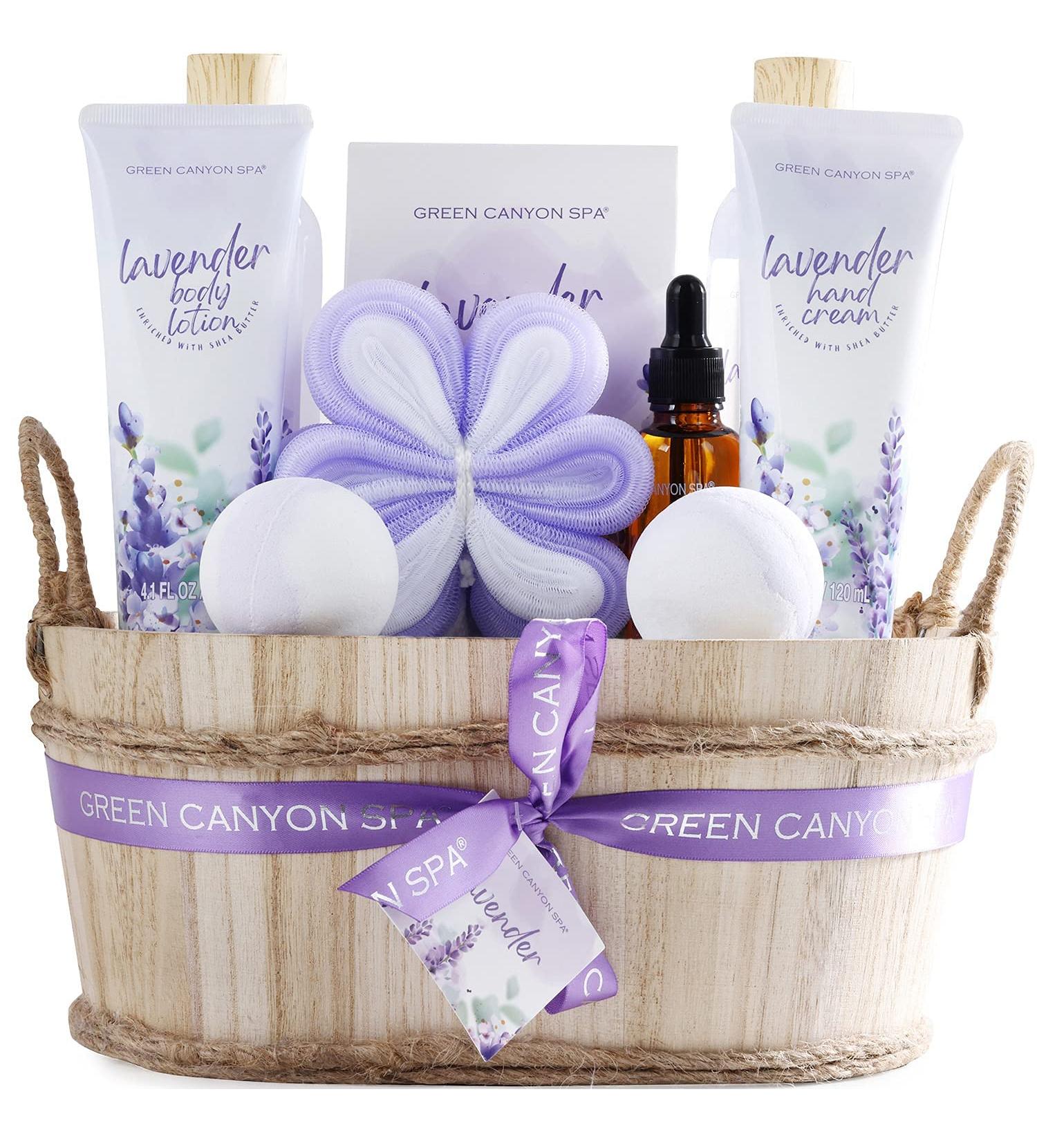 11pcs Lavender Bath Gift Set with Body Lotion & Essential Oil - Ideal Spa Gifts for Women, Mother's Day, Birthday & Holidays - Gift Box for Mom - Buy Online on GoSupps.com