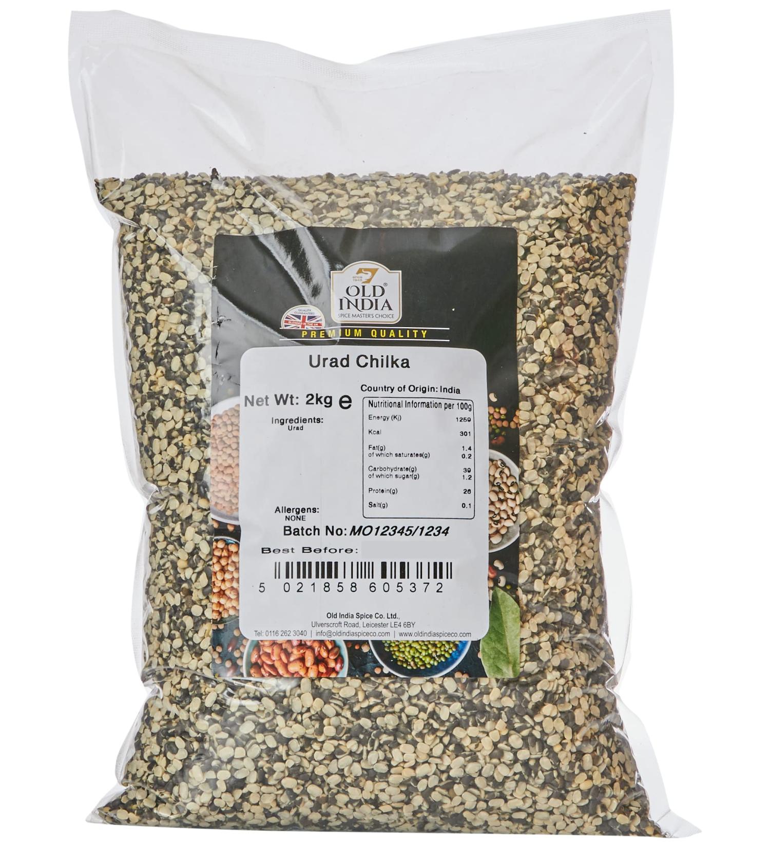 Old India Urad Chilka 2kg - Premium Quality Black Gram Skinless Beans - Buy Online on GoSupps.com