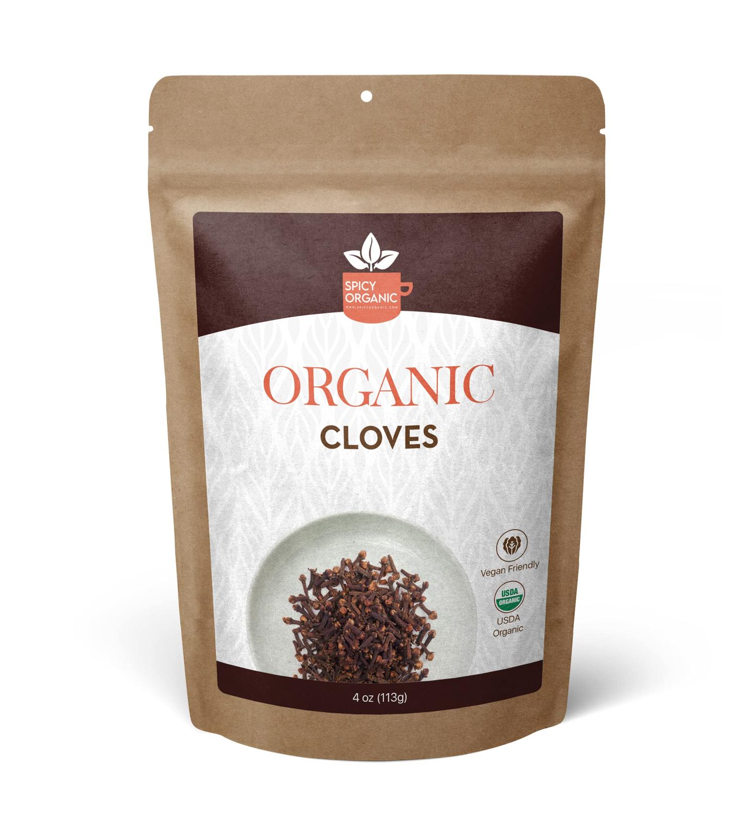 Organic Cloves Whole - 100% Pure USDA Organic - Non-GMO - Keto Friendly - Non-Irradiated - 4 oz - Buy Online on GoSupps.com