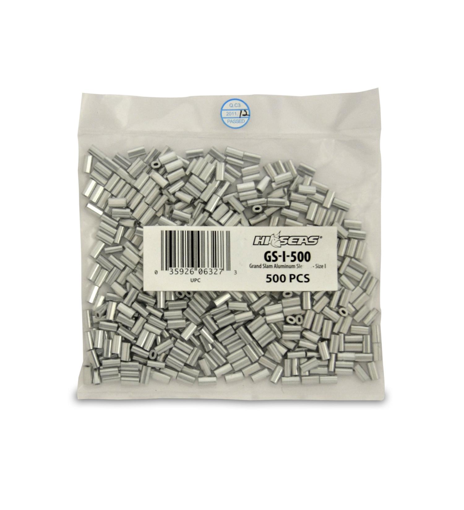 Hi-Seas Grand Slam Aluminum Crimp Sleeves Silver 1.0 Millimeter, 500 Pieces