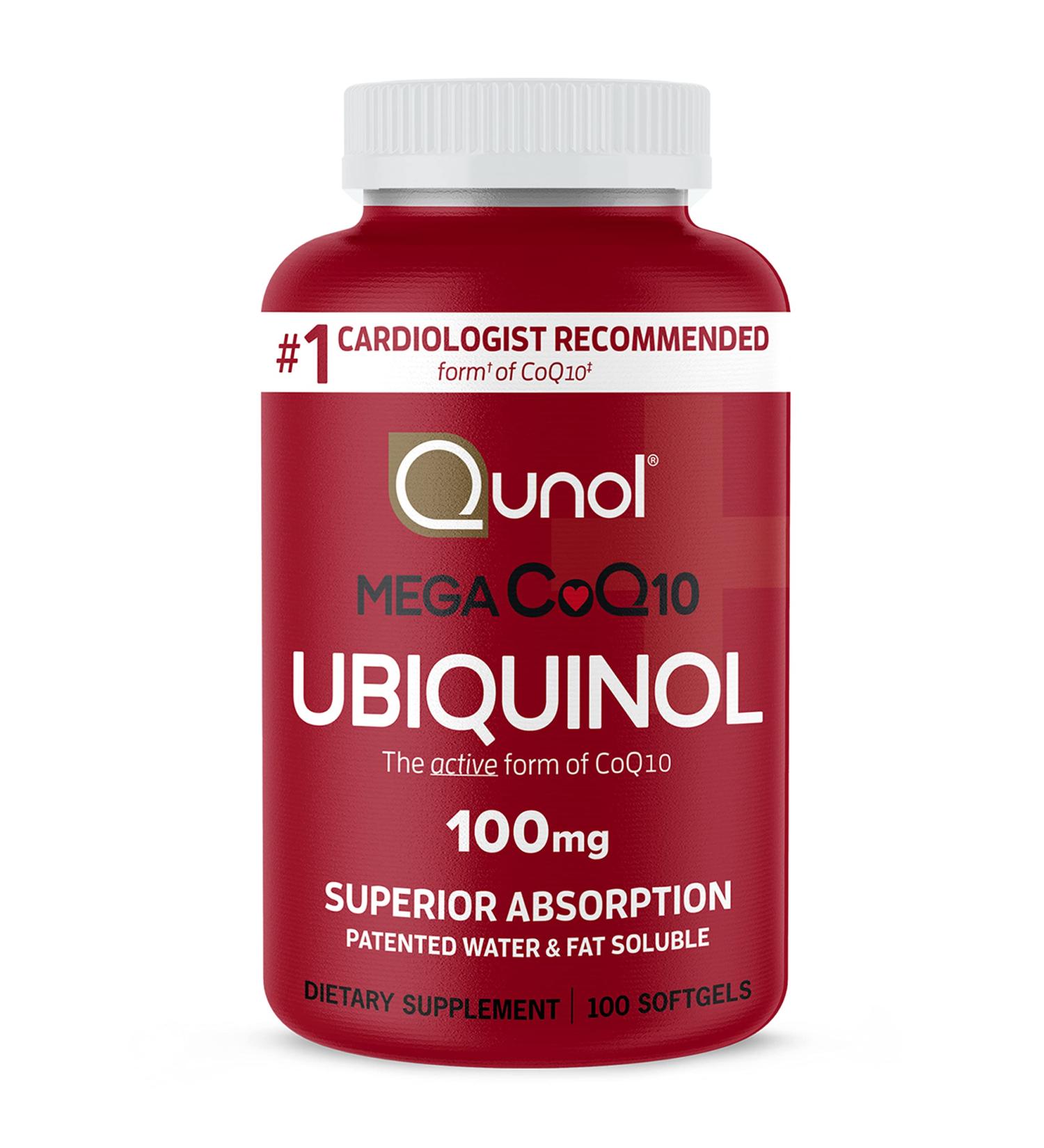 Qunol Mega Ubiquinol CoQ10 100mg Softgels - Superior Absorption for Heart Health - 100 Count - Buy Online on GoSupps.com