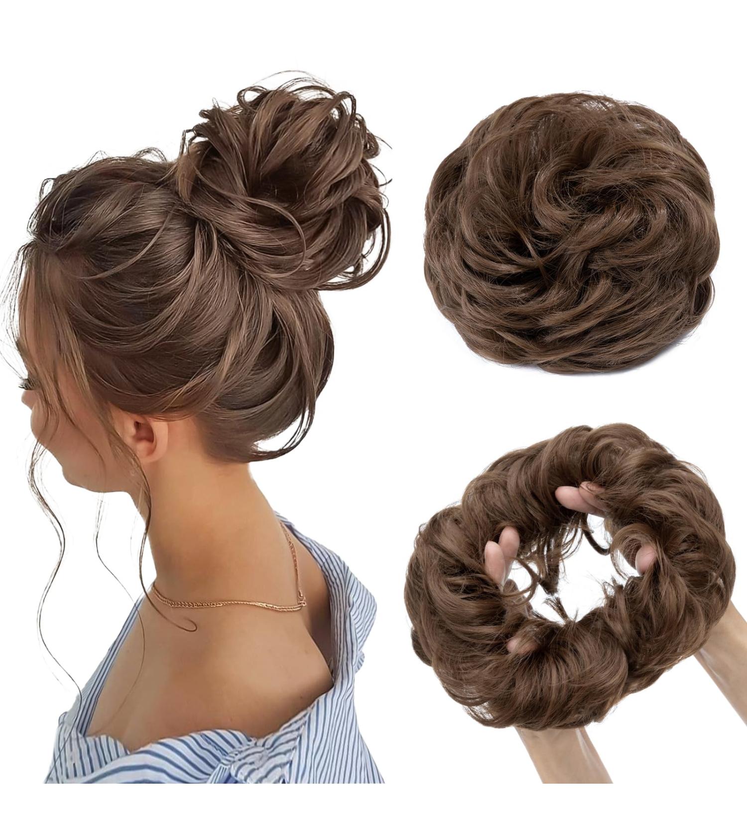 MY-LADY Messy Hair Buns Extensions Scrunchies Updo Wavy Curly Ponytail - Light Brown - Buy Online on GoSupps.com