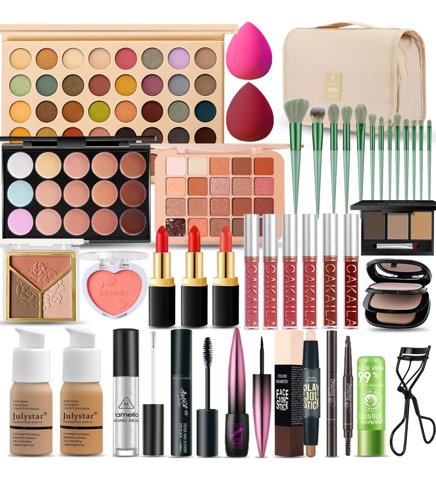 Buy All-in-One Makeup Kit for Women Professional Travel Set | Complete Gift for Beginners - Foundation Eyeshadow Lipstick & More - Buy Online on GoSupps.com