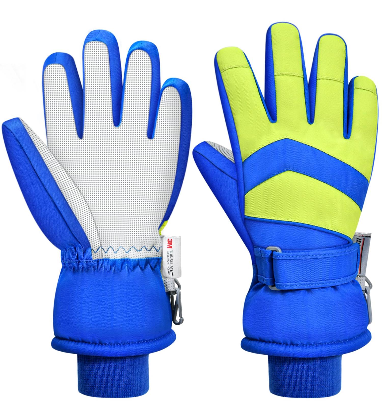 Leboom Waterproof Ski Gloves for Kids - Winter Gloves for Boys & Girls (Ages 3-13) | Perfect for Snowboarding Cycling & Hiking - Blue (Size S 5-7 Years) - Buy Online on GoSupps.com