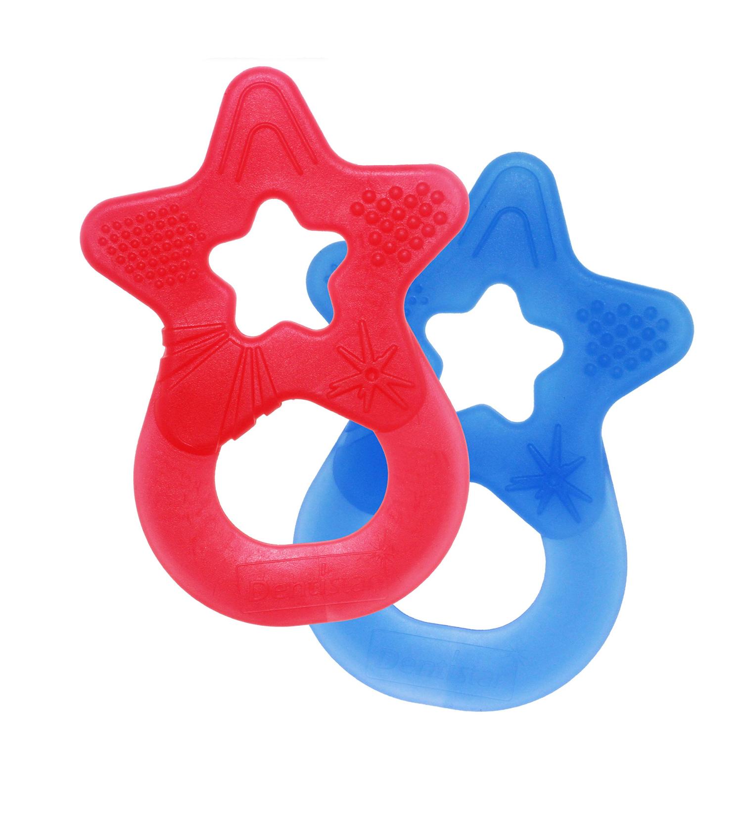 Dentistar Bei ring Set | Teether for Babies & Toddlers 3+ Months | Soft Dental Aid & Massage Ring | Made in Germany | Red & Blue - Buy Online on GoSupps.com