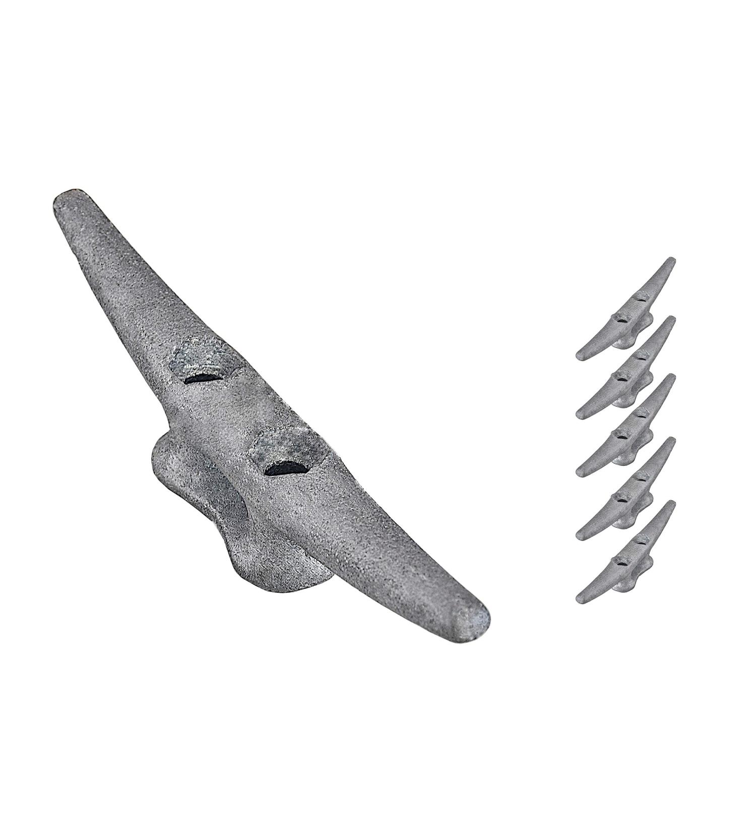 QPURO 6 Inch Galvanized Cast Iron Dock Cleat - Rope Cleat - 5-Pack Boat Dock Cleats for Marine, Deck, Nautical Decor - Buy Online on GoSupps.com