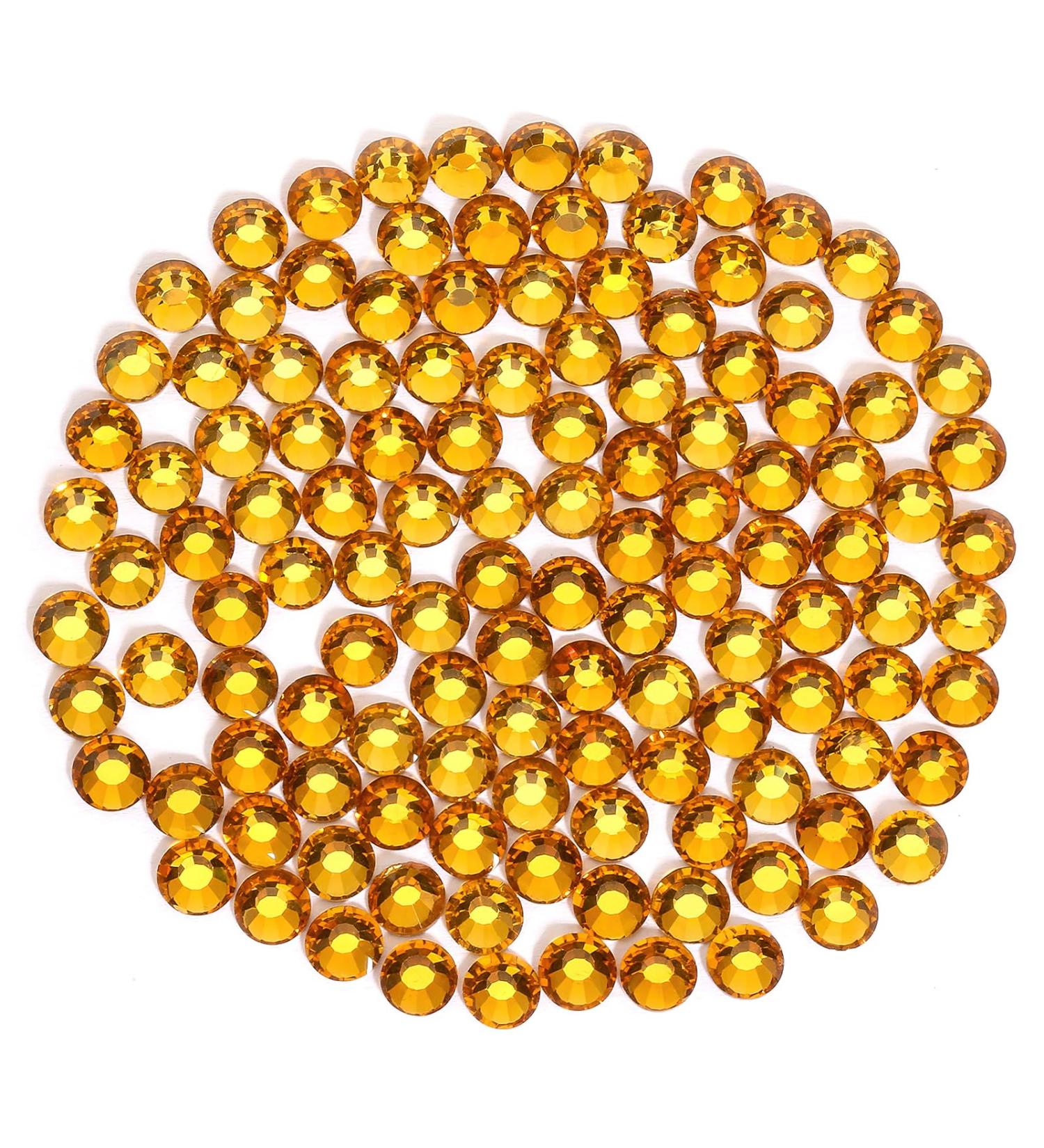 Yhmq 1440pcs Rhinestones & Nail Crystals - Gold Yellow SS12 (2.8mm & 3.0mm) for Stunning Nail Art | International Shipping - Buy Online on GoSupps.com