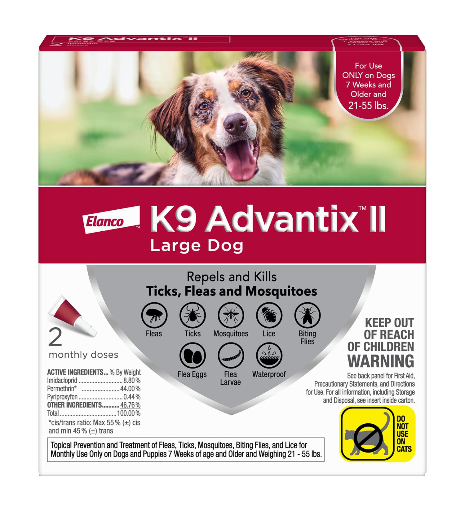 K9 Advantix II Large Dog Flea & Tick Prevention (21-55 lbs) 2 Pack - Buy Online on GoSupps.com