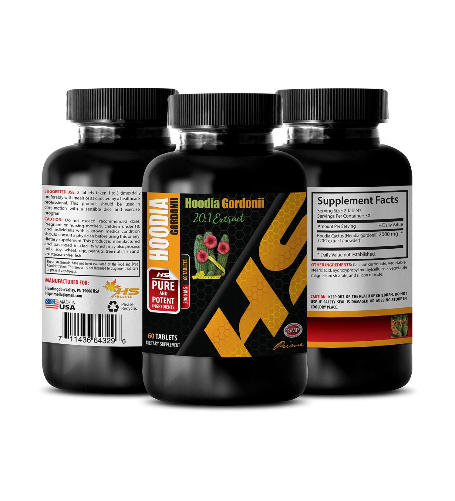 Pure Hoodia Gordonii Extract 2000mg for Weight Control - 60 Tablets | Hoodia Slim Supplement - Buy Online on GoSupps.com