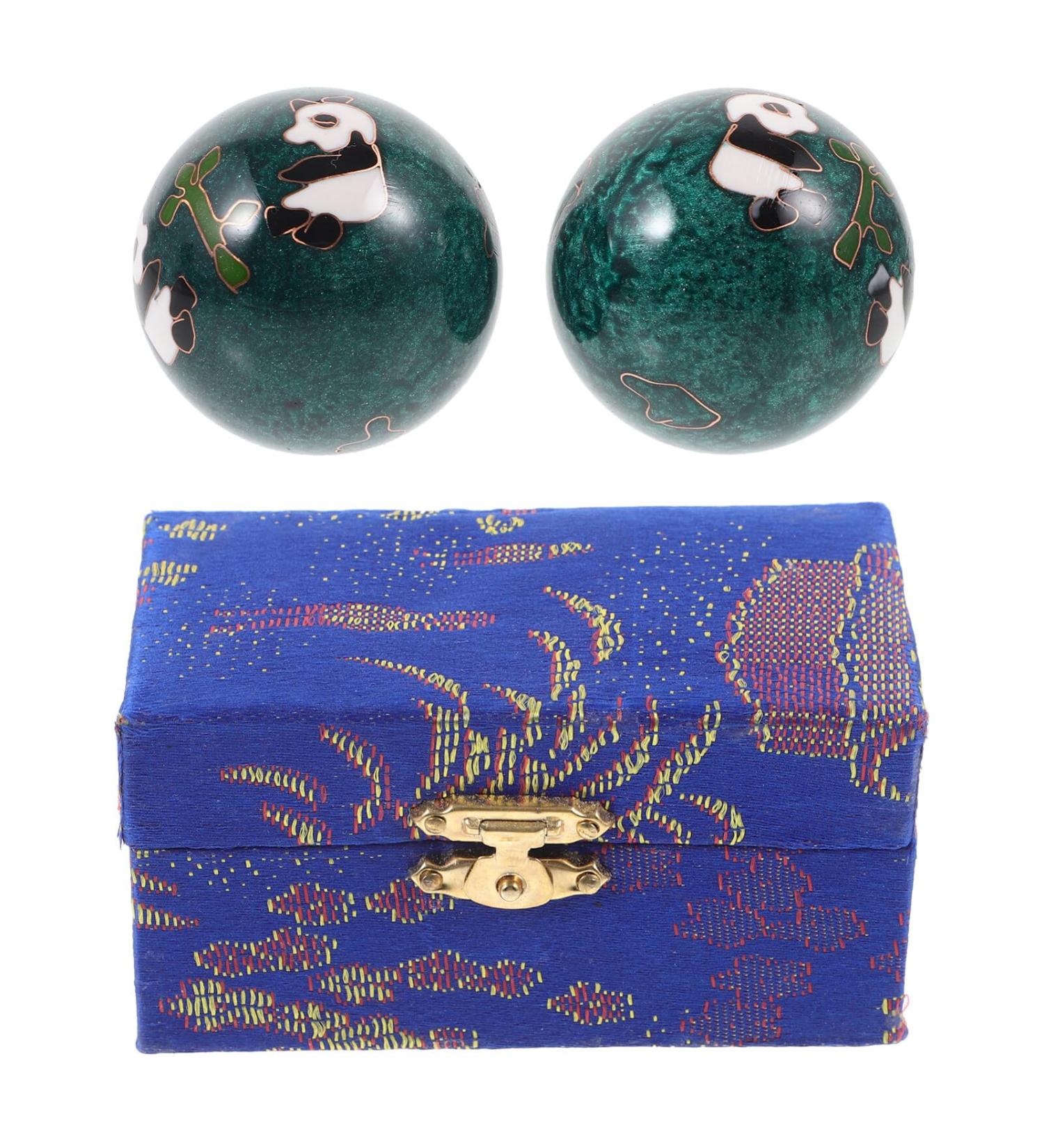 JECOMPRIS Hand Exercise Balls - 2pc Metal Handle Squeeze & Massage Balls for Hand Strength & Finger Exercises - Buy Online on GoSupps.com