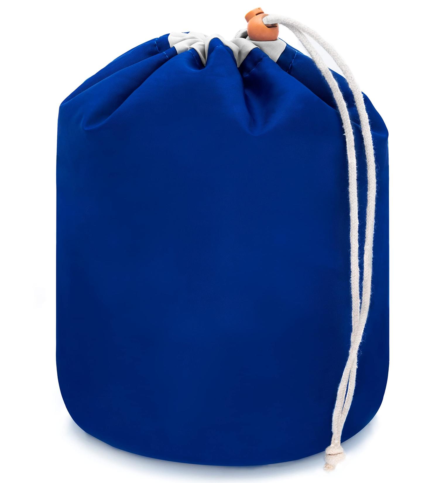 Mygadget Large Cultural Cosmetic Bag | Travel Barrel Wash Bag for Women - Blue Makeup Organizer - Buy Online on GoSupps.com
