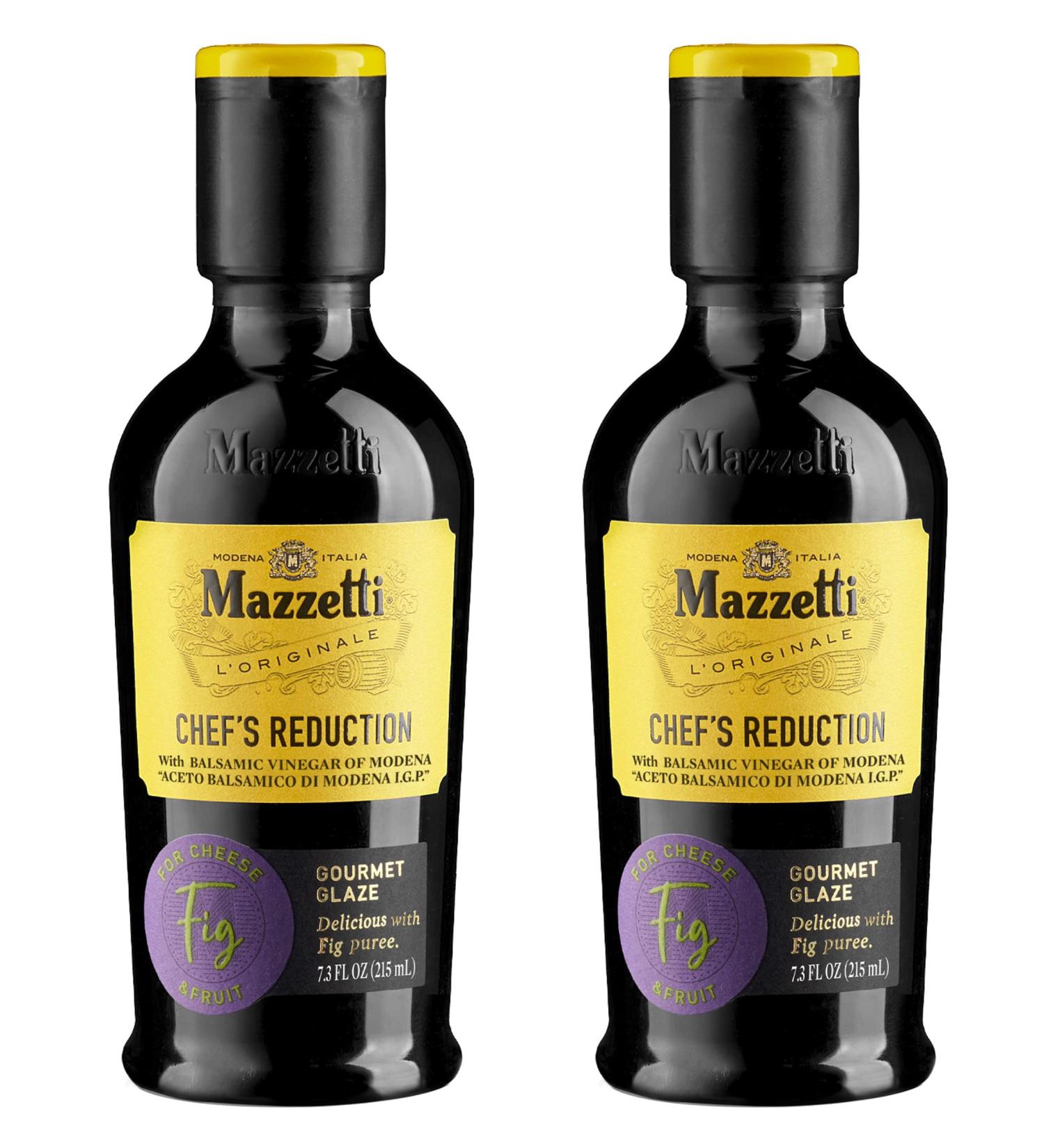 Mazzetti Fig Balsamic Vinegar Glaze of Modena PGI | Thick & Rich | 7.3oz (Pack of 2) | Ideal for Fruit & Cheese - Buy Online on GoSupps.com