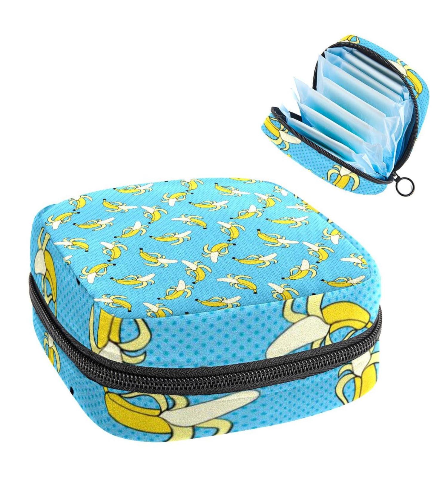 Peeled Banana Art Menstrual Storage Bag - Feminine Cup & Pad Holder for Women and Teen Girls | Portable Period Pouch (1Pcs, Multi-colored) - Buy Online on GoSupps.com