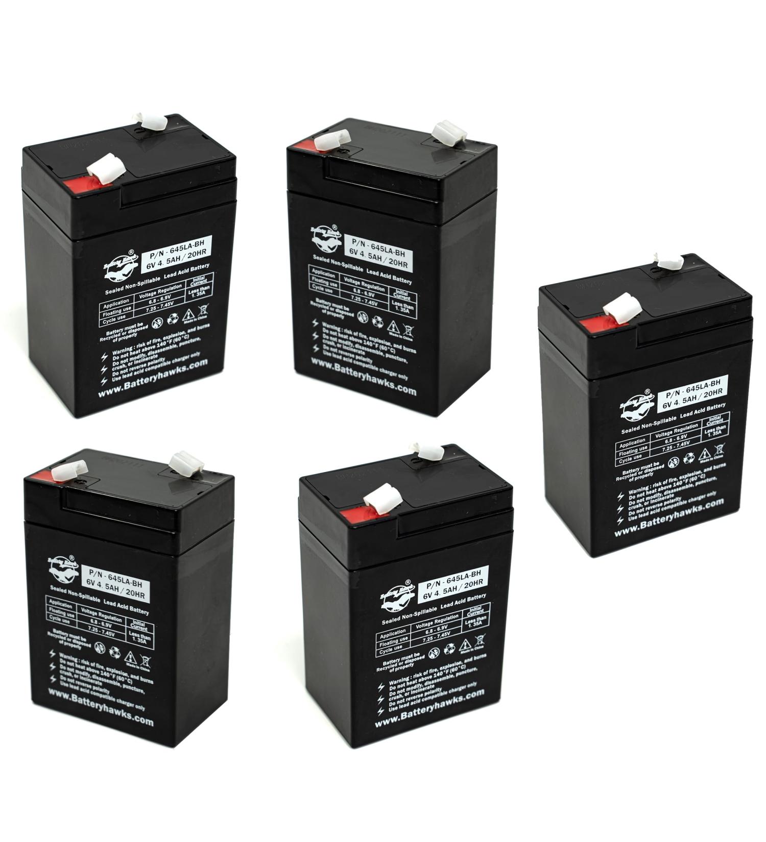 Buy ELB-0604 6V 4.5AH SLA Batteries - 5 Pack for Exit Sign Emergency Lights | International Shipping Available - Buy Online on GoSupps.com