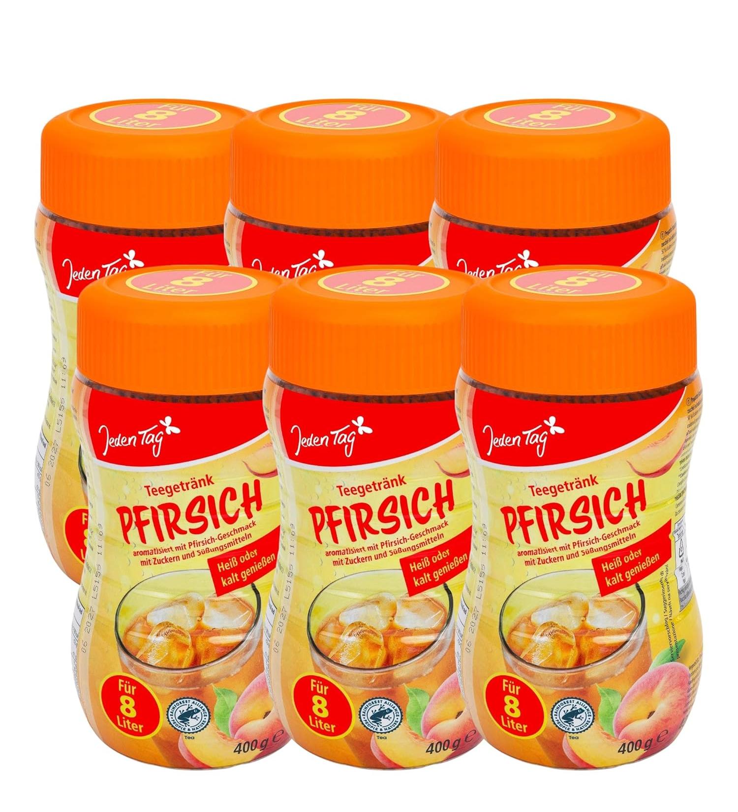 Buy Every Day Instant Peach Tea | Quick & Easy Preparation | 6x 400g - International Shipping Available - Buy Online on GoSupps.com