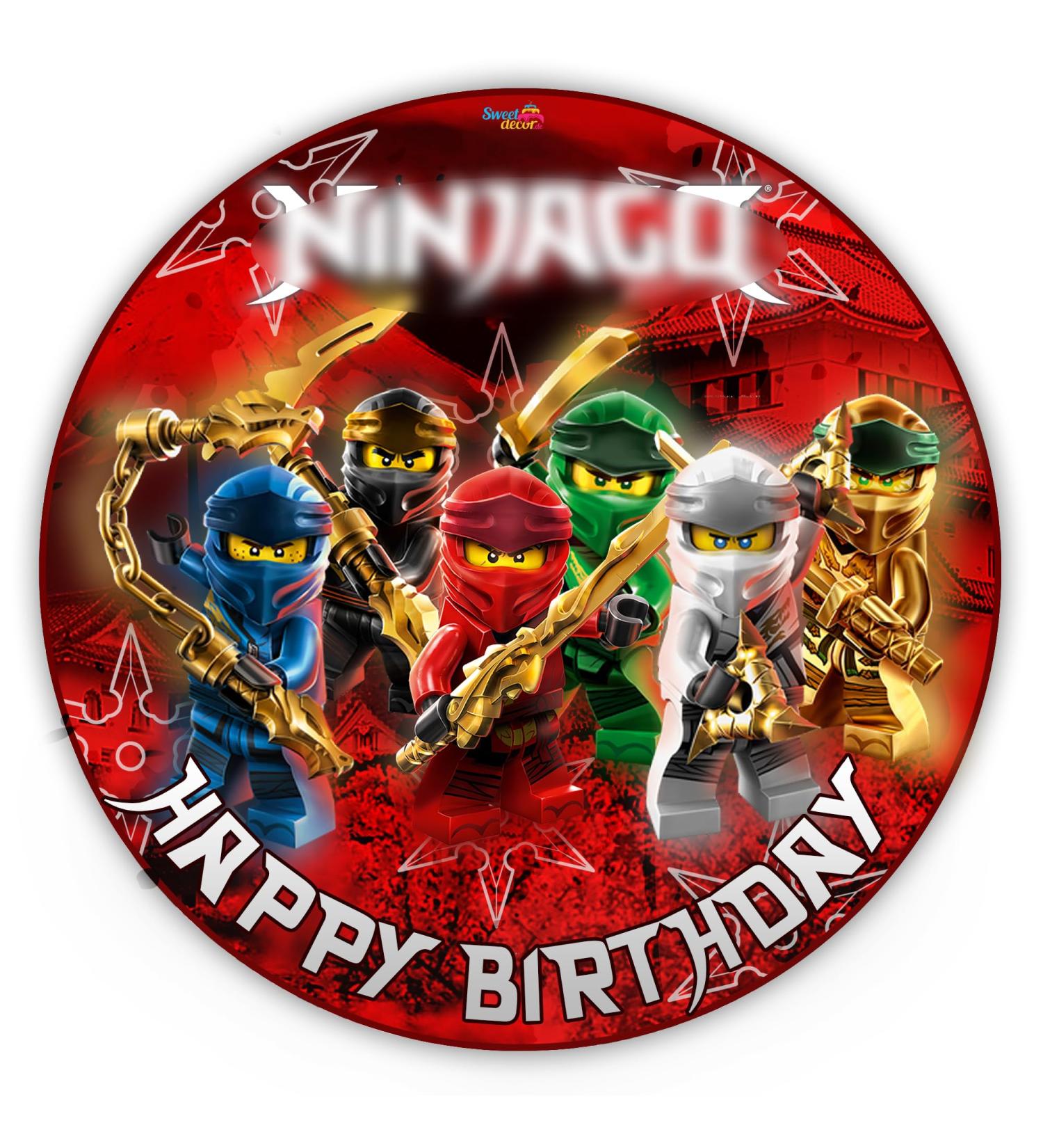 Edible Ninjago Cake Topper | Fondant Round Decoration 20CM | Perfect for Fans - Buy Online on GoSupps.com