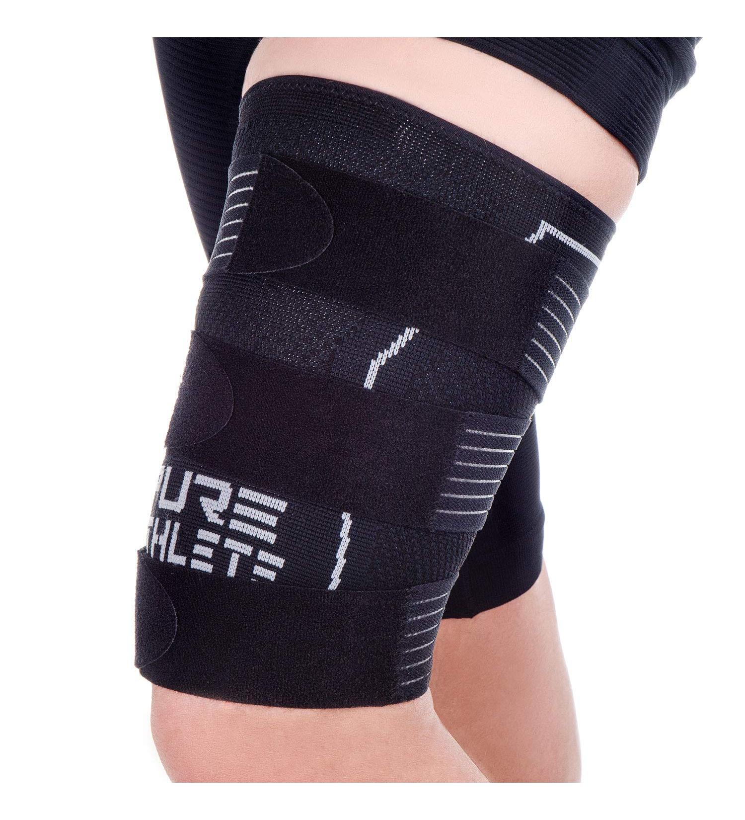 Pure Athlete Thigh Compression Sleeve with Adjustable Straps - Black X-Large - Buy Online on GoSupps.com