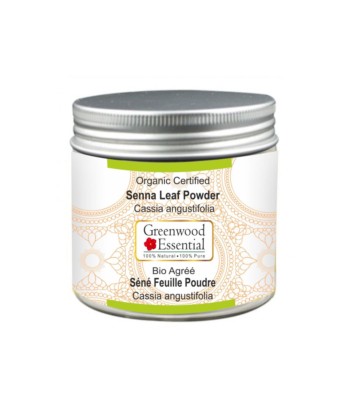 Organic Certified Senna Leaf Powder 100gm - 100% Natural Therapeutic Grade | Greenwood Essential - Buy Online on GoSupps.com