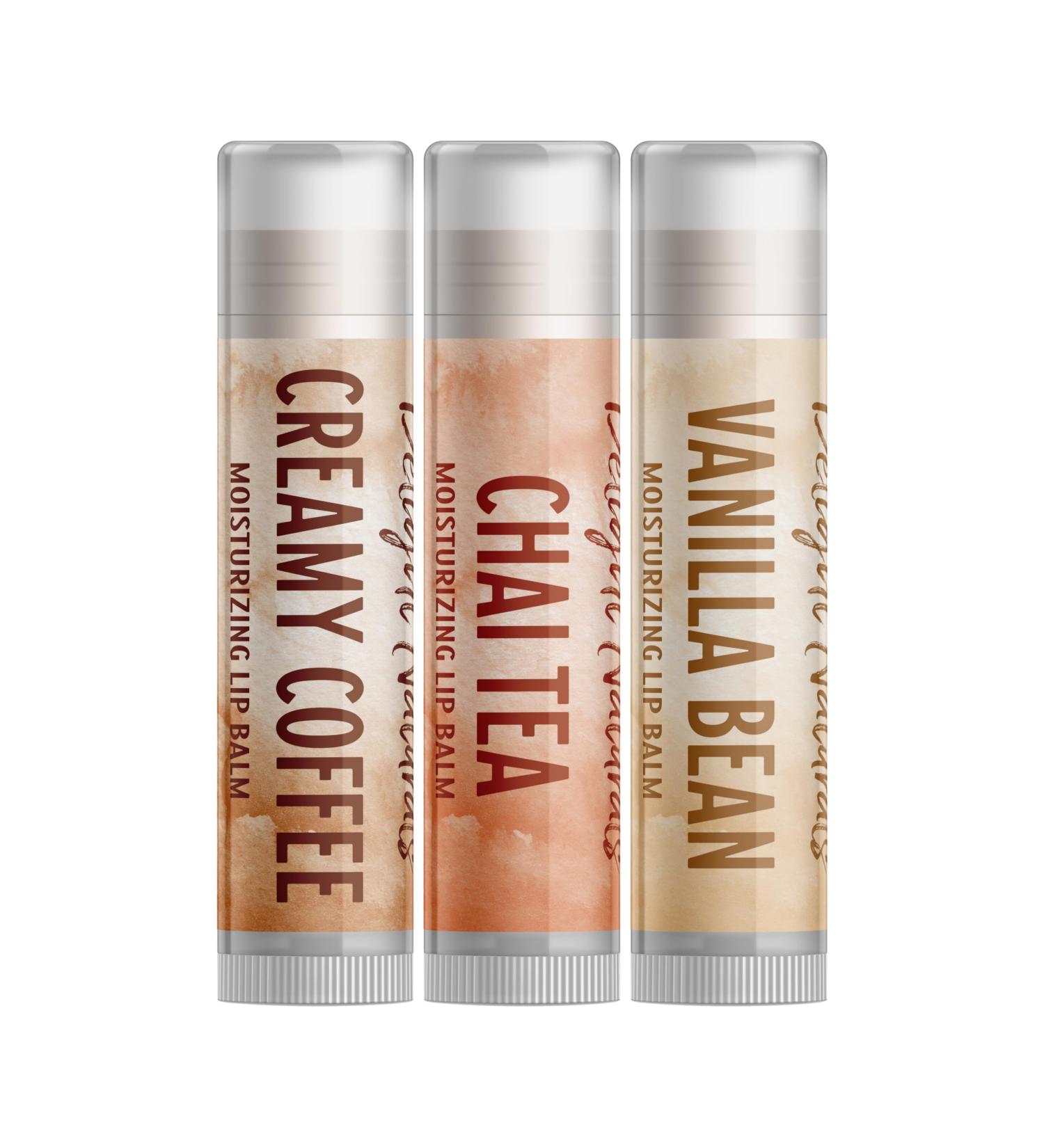 Delight Naturals Coffee Run Lip Balm Gift Set - Creamy Coffee Chai Tea and Vanilla Bean - Buy Online on GoSupps.com