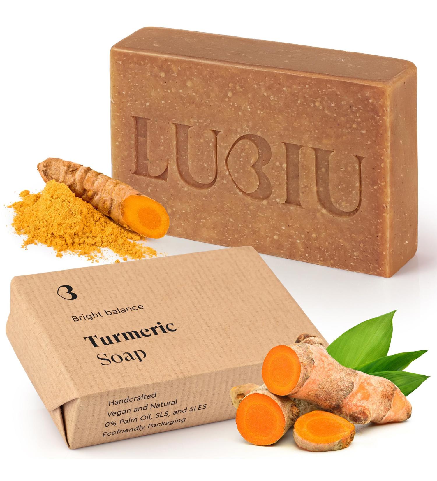 Savon Curcuma Visage et Corps - 100g Savon Naturel - Savon Visage Femme et Homme & Savon Solide Corps - Turmeric Soap - Savon Antibact rien - Savonnette Curcuma 100 g (Lot de 1) - Buy Online on GoSupps.com