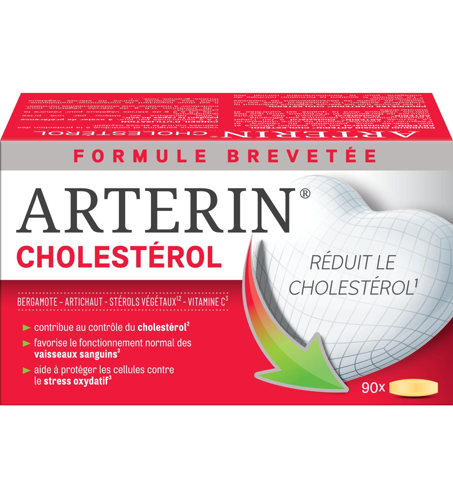 ARTERIN Cholesterol - Herbal Supplement Added Plant Sterols and Vitamin C - 90 Tablets - Buy Online on GoSupps.com