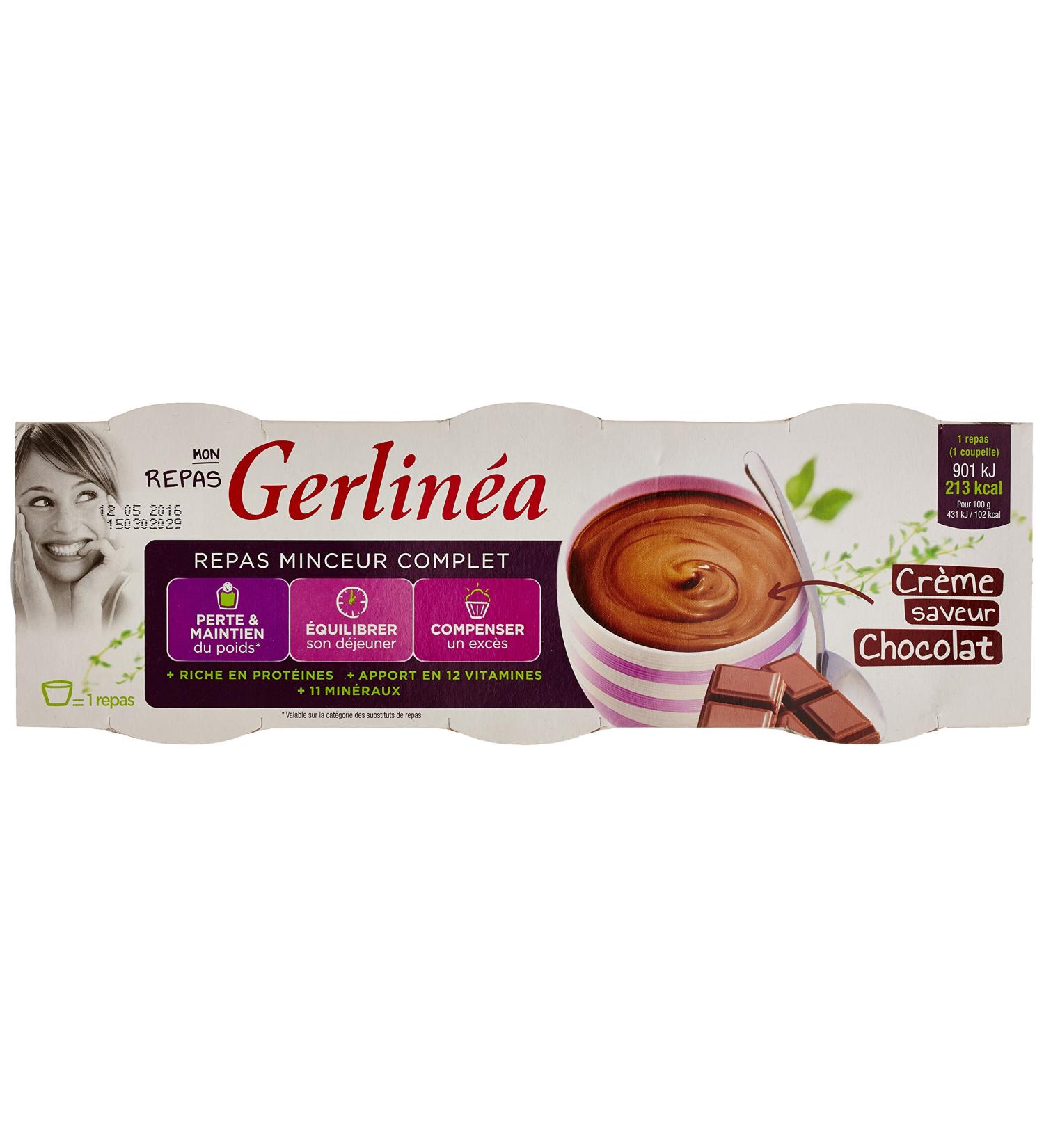 Gerlinea Mon Repas Cr me au chocolat 3 x 210 g - Lot de 4 - Buy Online on GoSupps.com