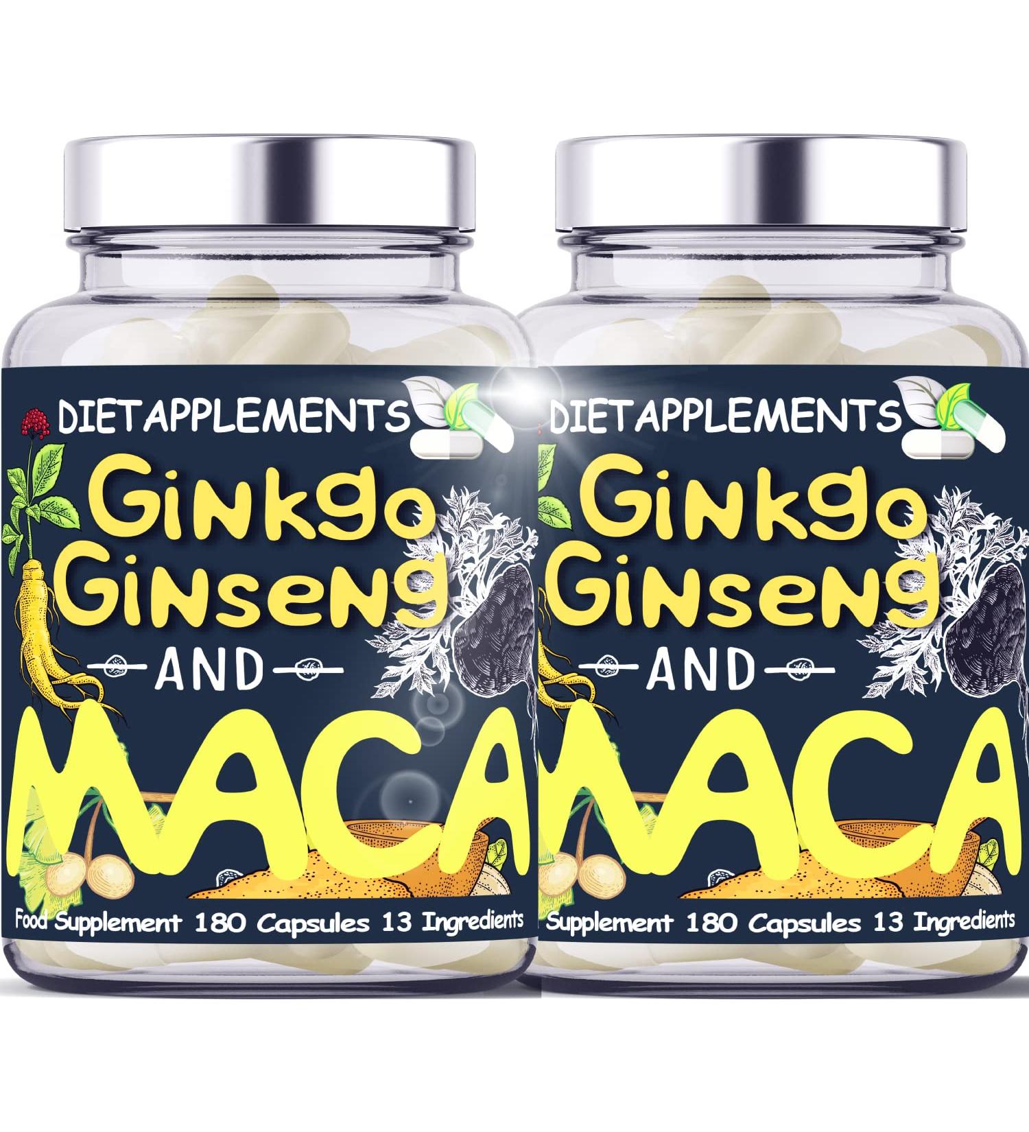 360 Capsules Maca Root & Korean Red Ginseng Complex with Ginkgo Biloba - 4256mg Vegan Formula with Zinc, Vitamins D3, E, B5, B6, B12, A, K, Folic Acid & Selenium for Immune Support & Hormonal Balance - Buy Online on GoSupps.com