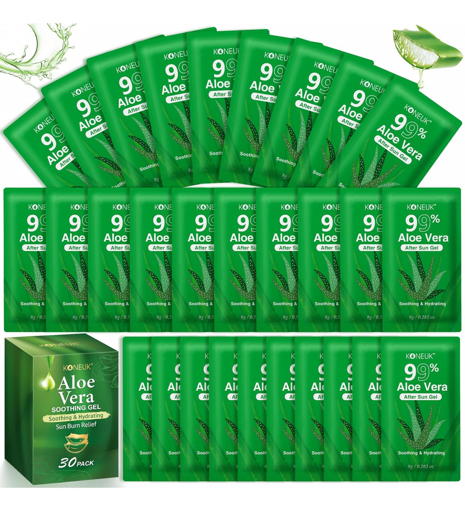 30 Pack Aloe Vera Gel for Face Hair Skin Sunburn Relief 99% Pure Aloe Vera Gel for After Sun Skin Care Relief Bulk Aloe Gel Travel Size for All Skin Types A-30 Pack Aloe Vera Gel - Buy Online on GoSupps.com
