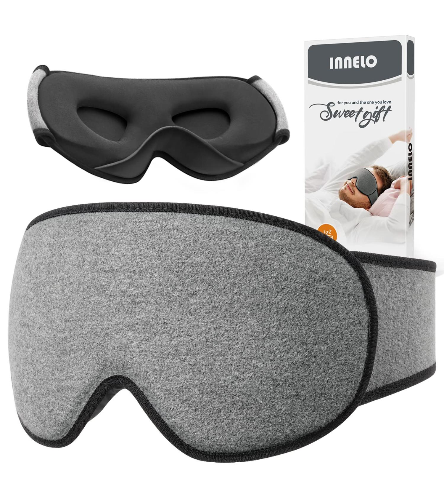 Shop In-House Cotton Sleep Mask for Side Sleepers - 3D Light-Blocking Eye Mask with Hearing Protection & Adjustable Velcro for Ultimate Comfort | Ideal for Women & Men - Buy Online on GoSupps.com