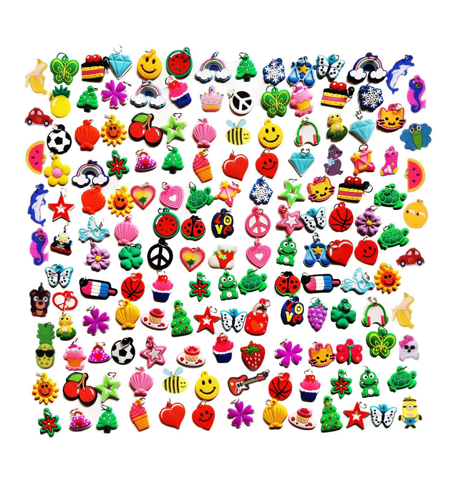 105pcs Rubber Loom Band Silicone Charms - Bracelet Pendant Kit - Buy Online on GoSupps.com