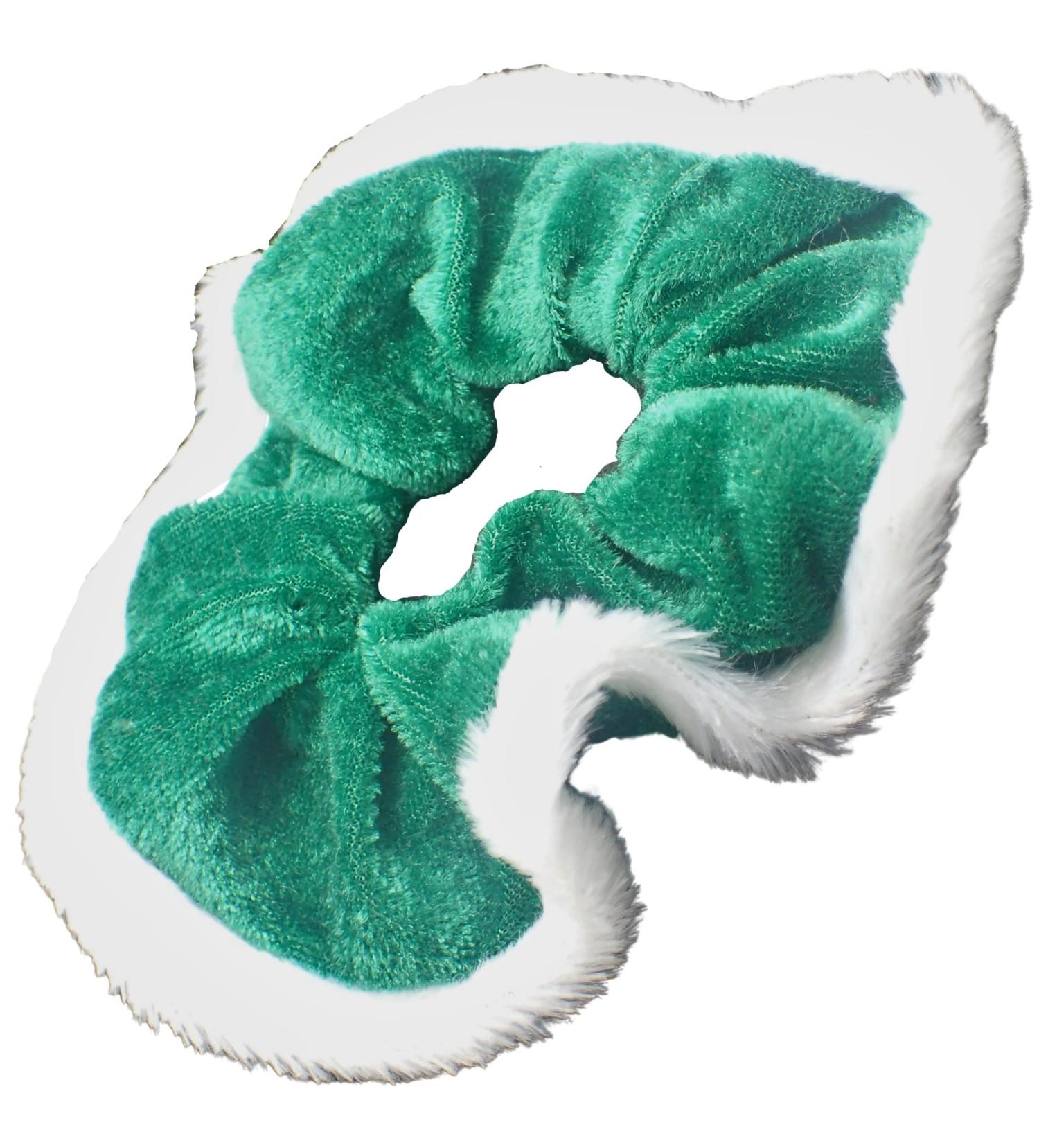 Topkids Accessories Christmas Scrunchies for Women Hair Accessories for Girls Festive Hair Accessories for Women Hair Bobbles Hair Band Hair Ties Girls Gifts White Fabric Elastic Hair Bands (Green) - Buy Online on GoSupps.com