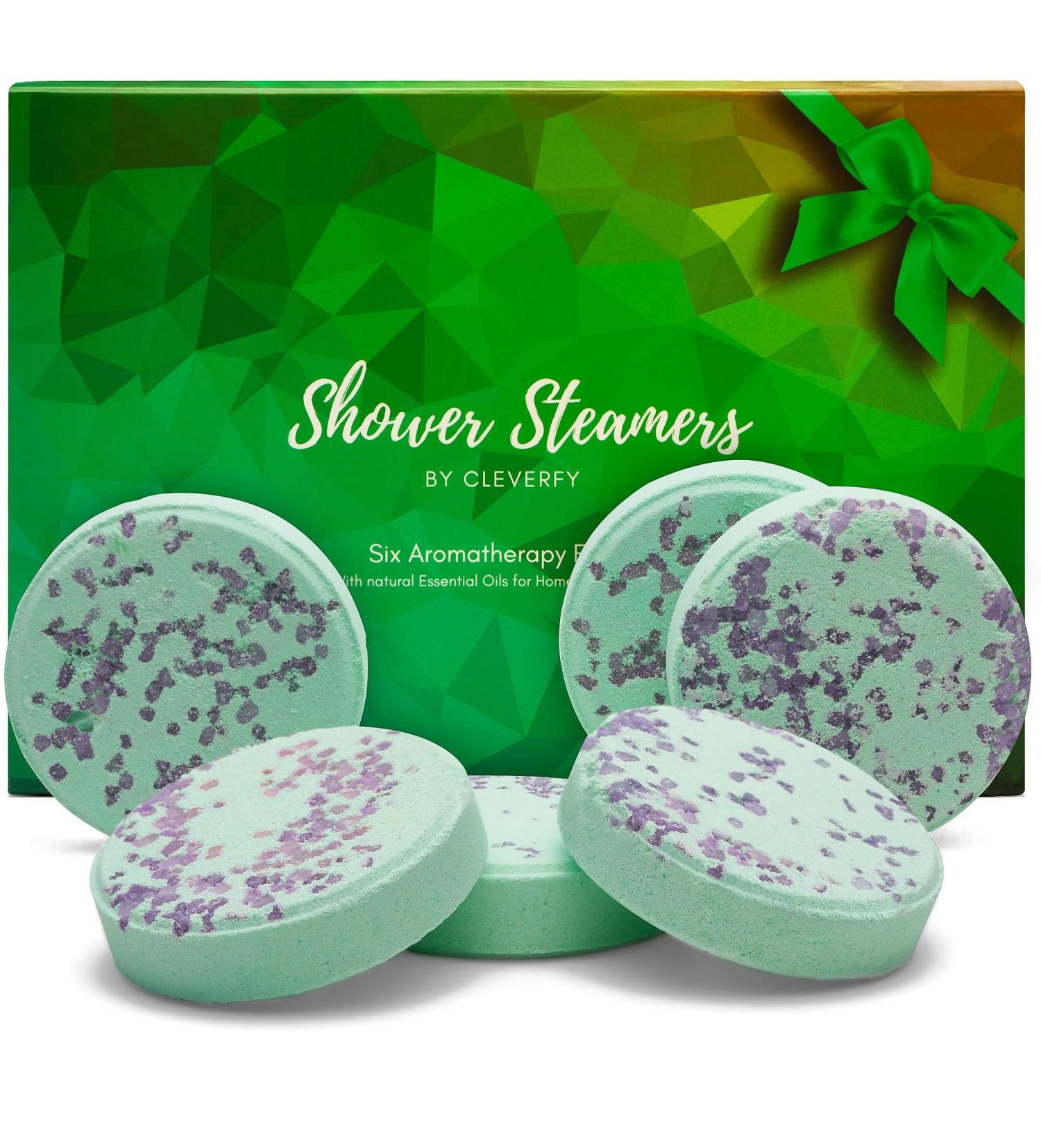 Cleverfy Aromatherapy Shower Steamers - Eucalyptus & Menthol - 6 Essential Oil Relaxation Bombs - Buy Online on GoSupps.com