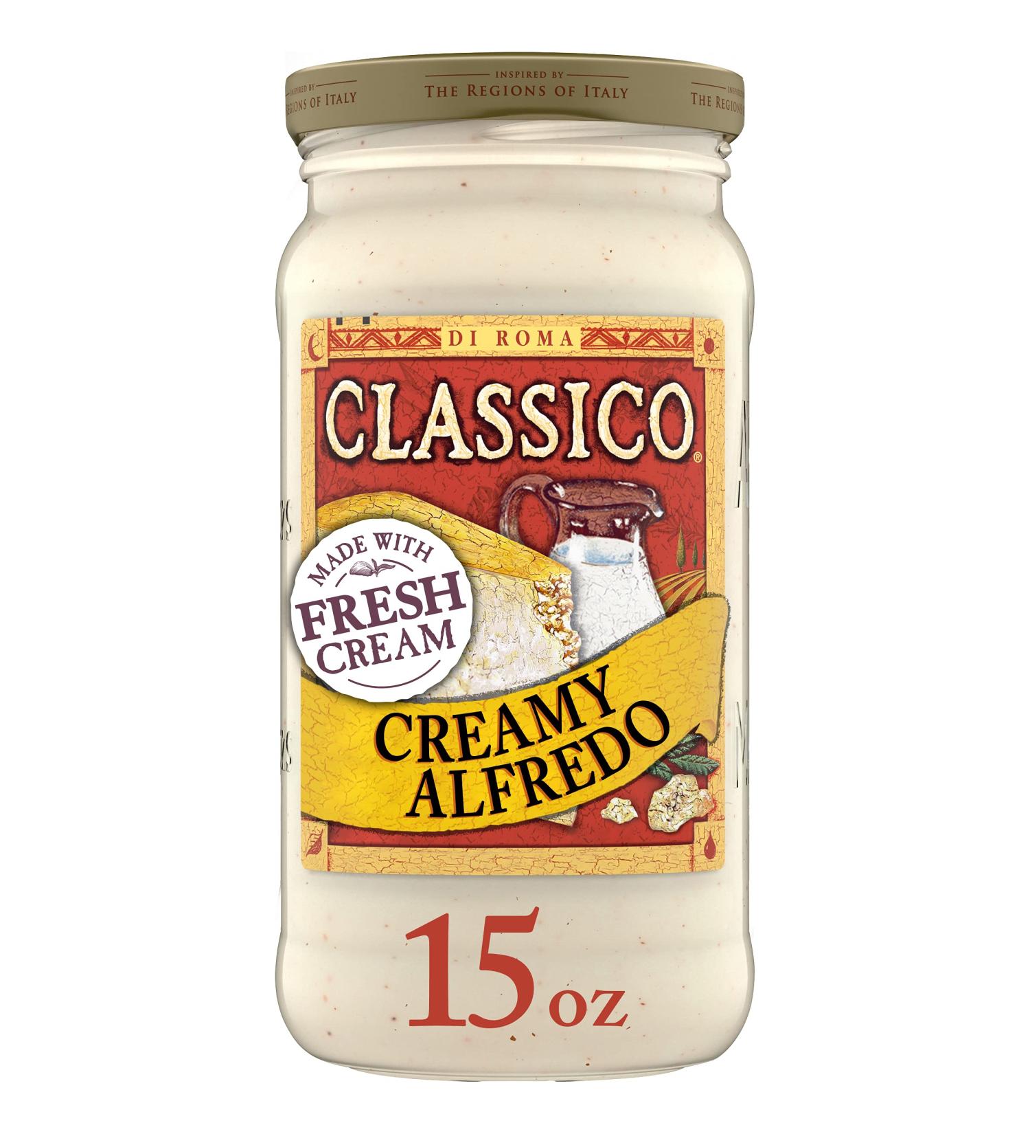 Classico Creamy Alfredo Pasta Sauce - 15 oz Jar - Buy Online on GoSupps.com