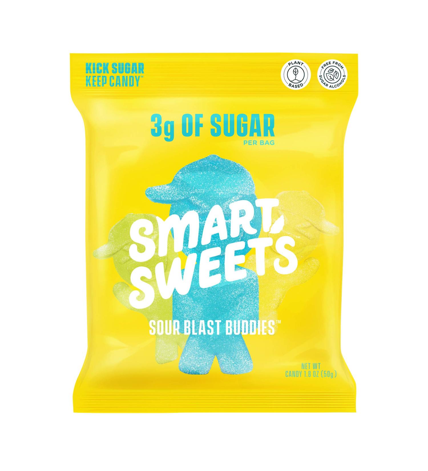 SmartSweets Sour Blast Buddies  Candy with Low Sugar (3g)  Low Calorie (100)  No Artificial Sweeteners  Plant-Based  Gluten-Free  Non-GMO  Healthy Snack for Kids & Adults  1.8oz (Pack of 12) 1.8 Ounce (Pack of 12) - Buy Online on GoSupps.com