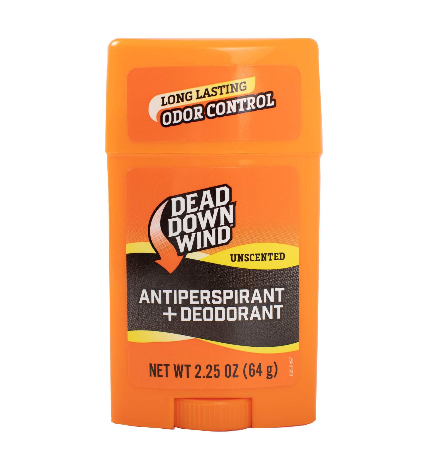 Dead Down Wind Mens Antiperspirant Deodorant Stick | 2.25 Ounce | Unscented, Long Lasting, Chemical & Organic Odor Eliminator, Safe for Sensitive Skin | Hunting Accessories