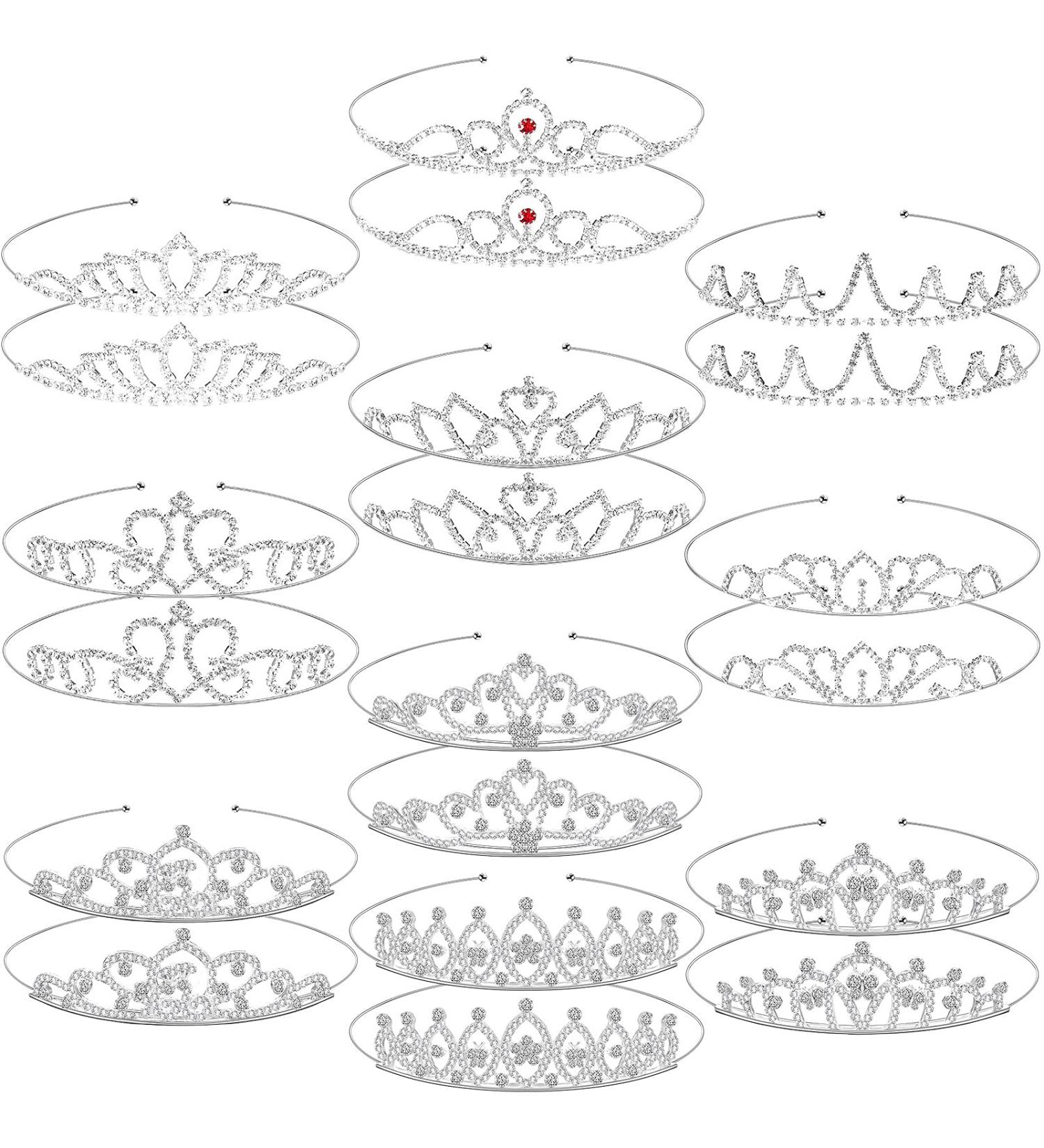 Hicarer 20 Pieces Silver Crystal Rhinestone Crown Headband for Girls - Perfect for Birthday, Prom, Pageant & Wedding - Buy Online on GoSupps.com