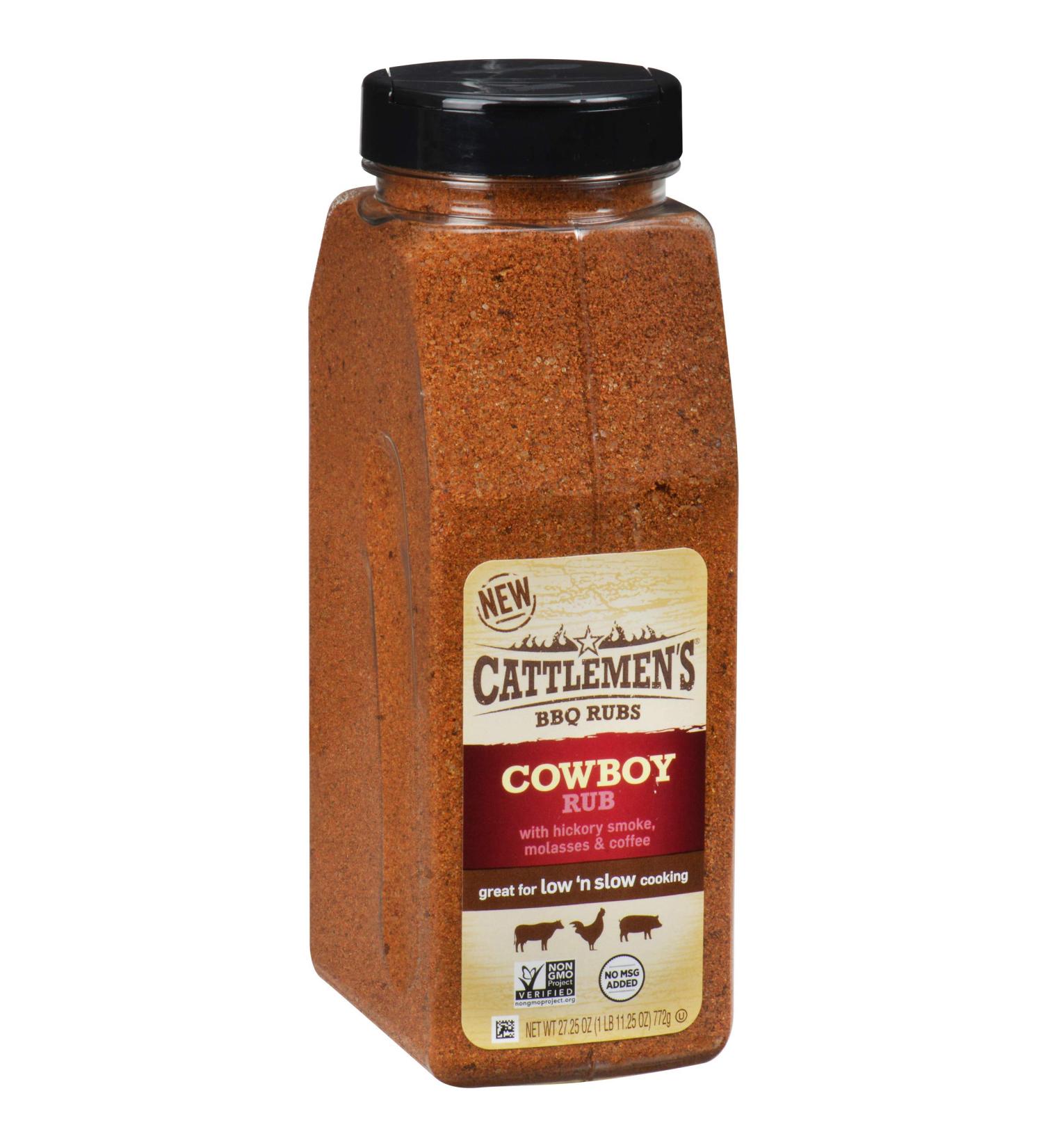 Cattlemen's Cowboy Rub 27.25 oz - Authentic BBQ Rub with Hickory Smoke, Molasses, and Coffee - Ideal for Brisket, Chicken, or Beef - Buy Online on GoSupps.com