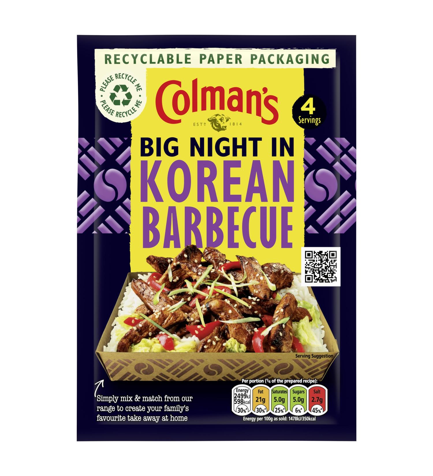 Colman's Big Night In Korean Barbecue Recipe Mix perfect with white rice for a takeaway-style family meal 45 g - Buy Online on GoSupps.com