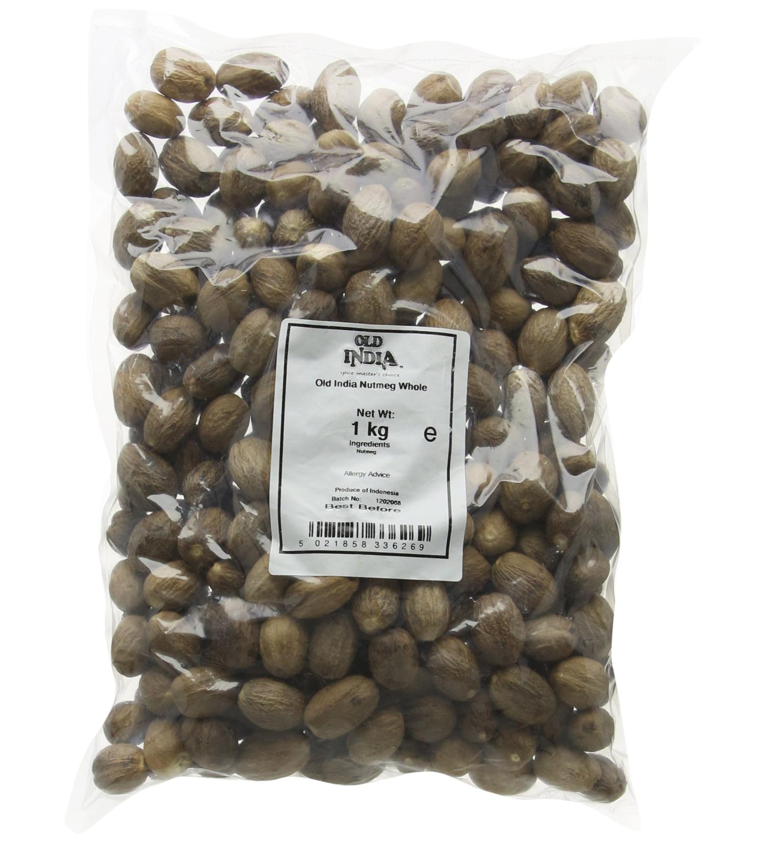 Old India Nutmeg Whole 1 Kg - Premium Quality Spice for Cooking and Baking - Buy Online on GoSupps.com
