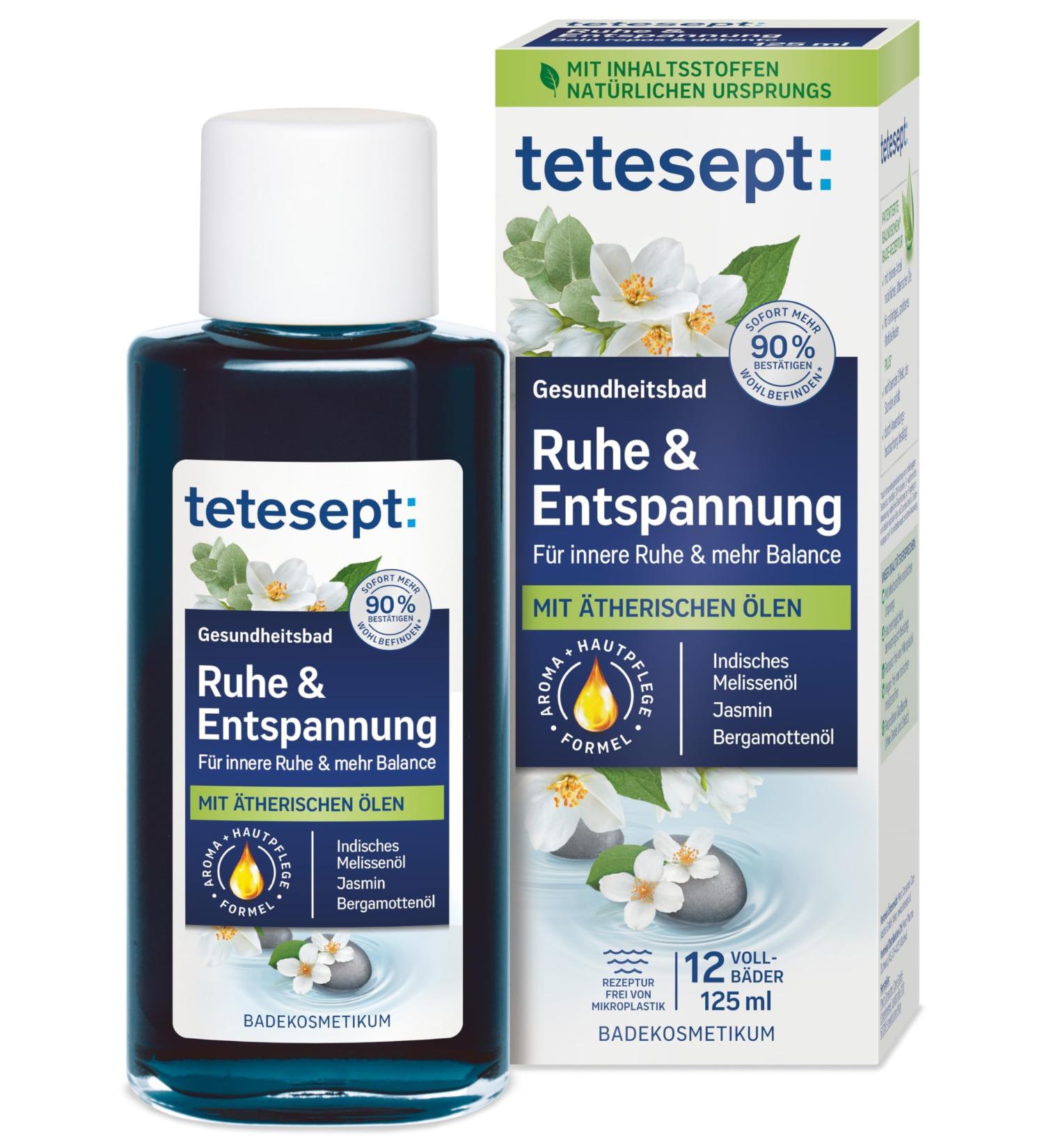 Tetesept Rest & Relaxation Bath - 5 Essential Oils for Inner Peace | Health Bath & Skin Care Additive - 125 ml - Buy Online on GoSupps.com